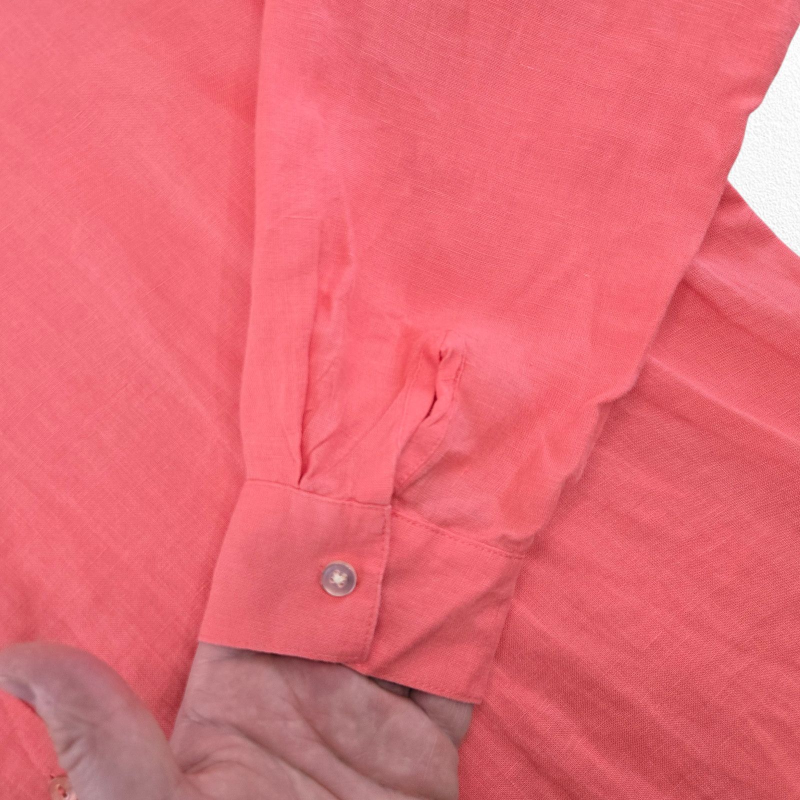 Eileen Fisher Coral Irish Linen Button Front Oversized Top Size Medium Size M / US 6-8 / IT 42-44 - 5 Thumbnail