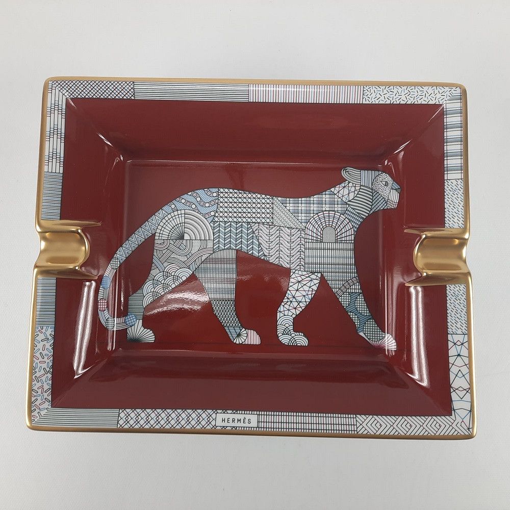 image of Hermes Panthera Deco Ashtray in Red H, Women's