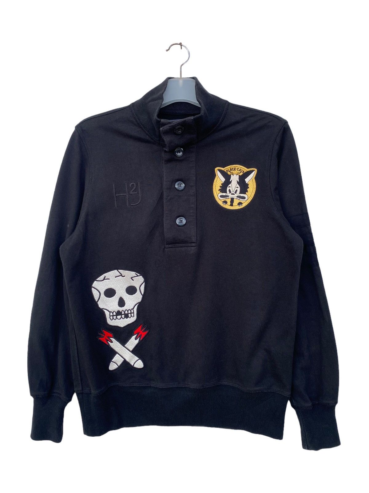 image of Hydrogen Italy Hydrogen Skull Design Sweater in Black, Men's (Size Small)