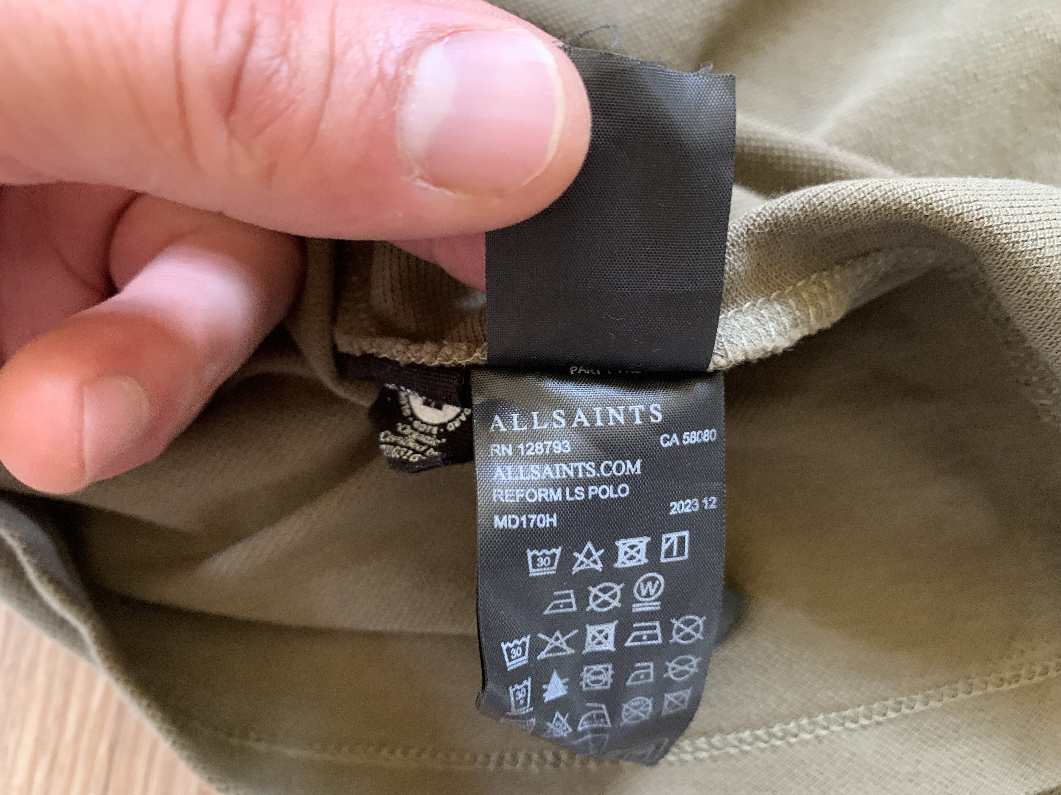 Allsaints Allsaints Khaki Long Sleeve Polo T Shirt Size US XS / EU 42 / 0 - 8 Thumbnail