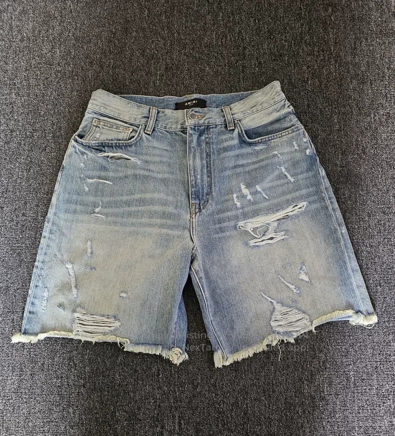 Amiri Amiri Denim Shorts with Hole Design Size US 31 - 1 Thumbnail
