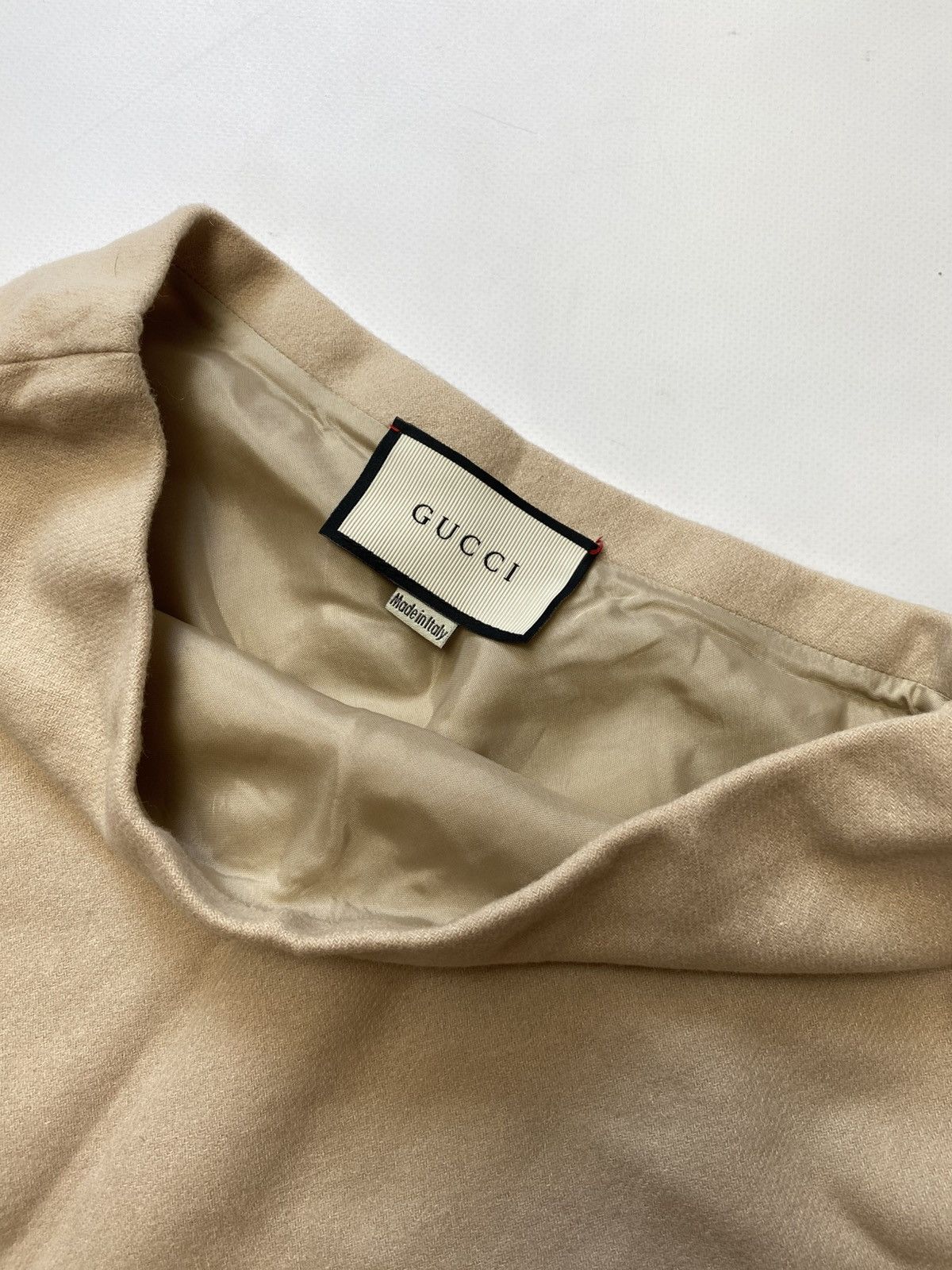 Gucci Gucci Luxury Wool Skirt Beige Embroidered Floral Ornament Size 28" / US 6 / IT 42 - 3 Thumbnail
