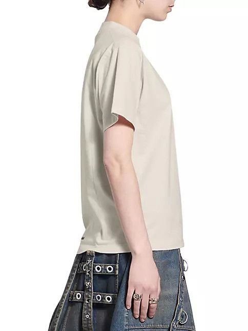 Balenciaga o1s1rm0924 Back Hem T- Shirt Small Fit in Beige Size S / US 4 / IT 40 - 5 Thumbnail
