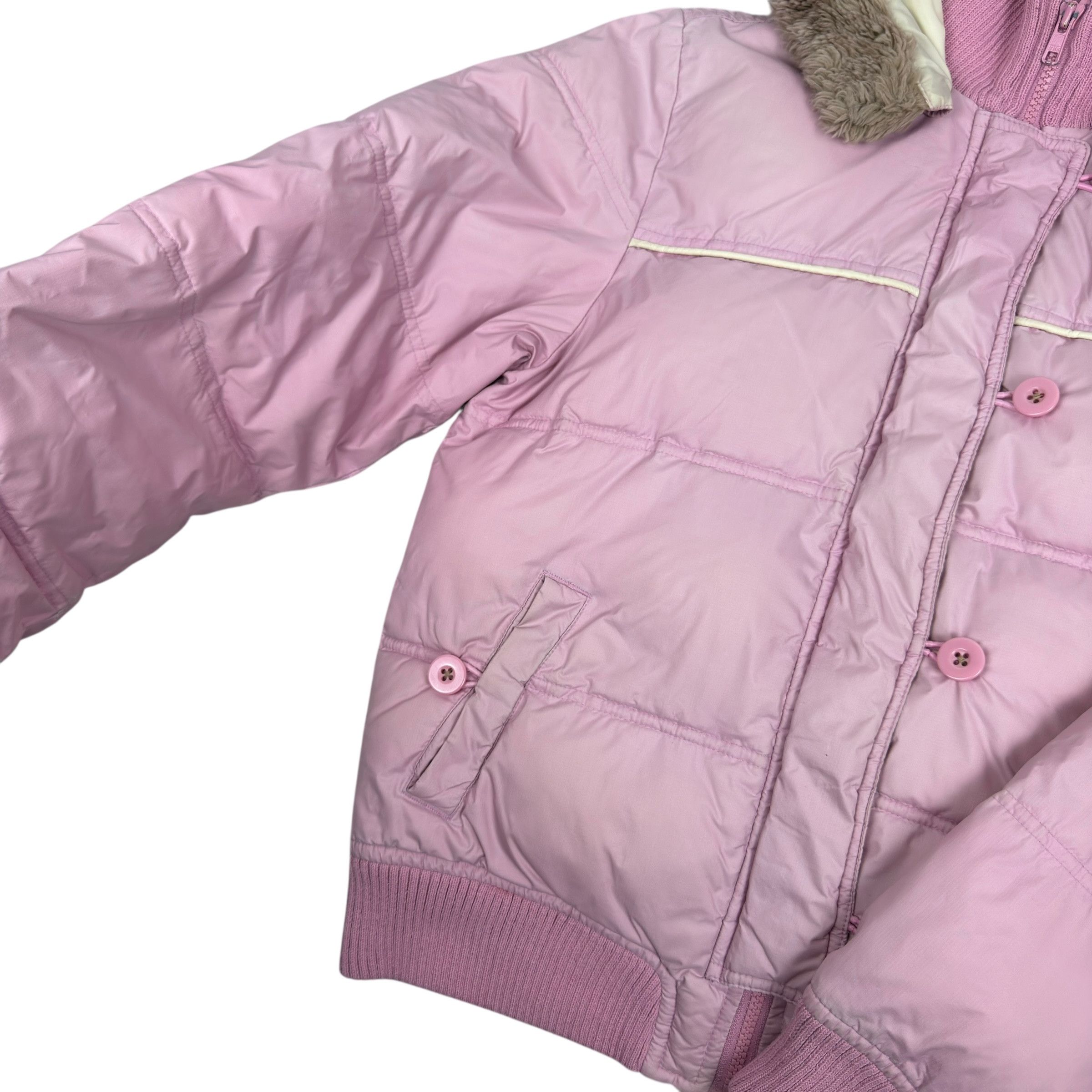 Lee Lee Women's Pink Fur Full Zip Puffer Jacket XL Size XL / US 12-14 / IT 48-50 - 7 Thumbnail