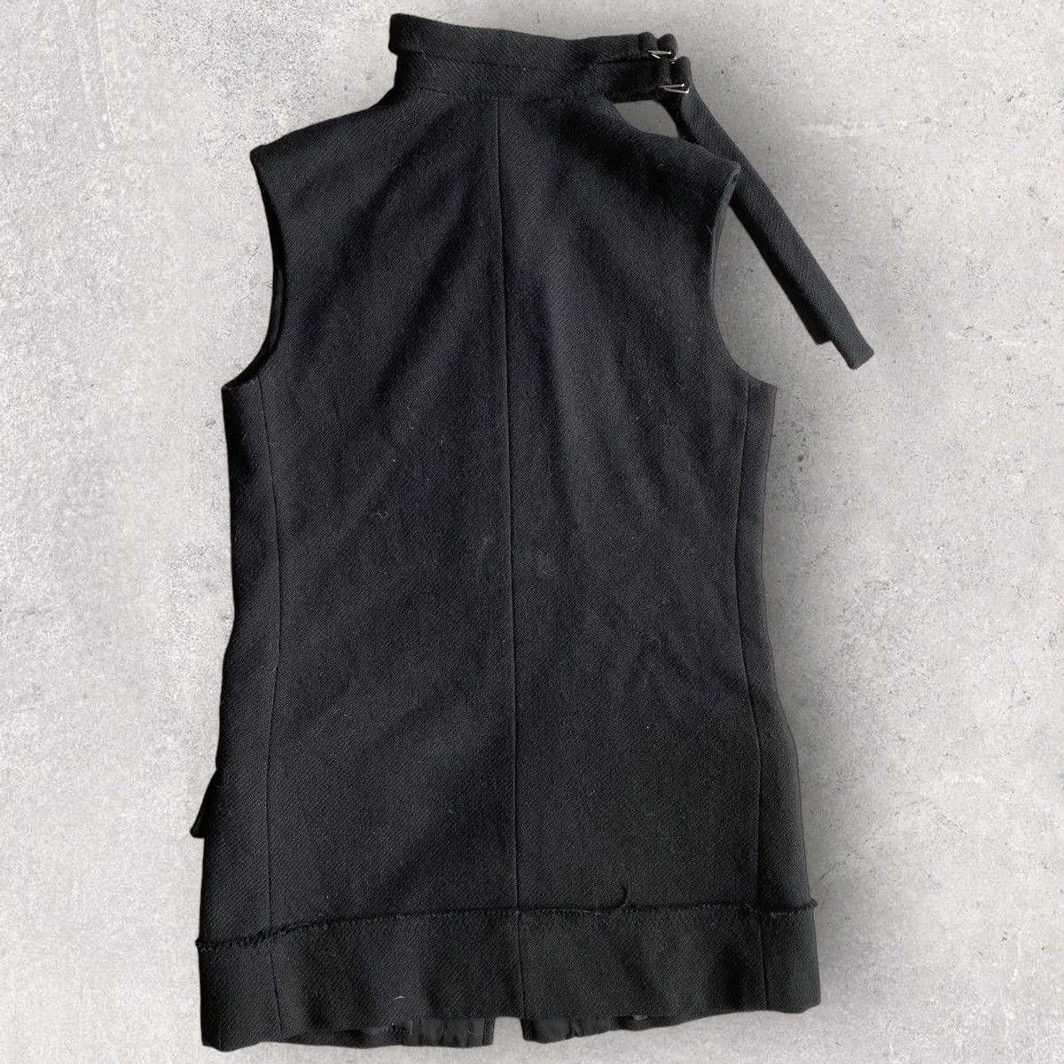 Yohji Yamamoto Yohji Noir Double Strap Collar Black Wool Vest Size L / US 10 / IT 46 - 6 Thumbnail