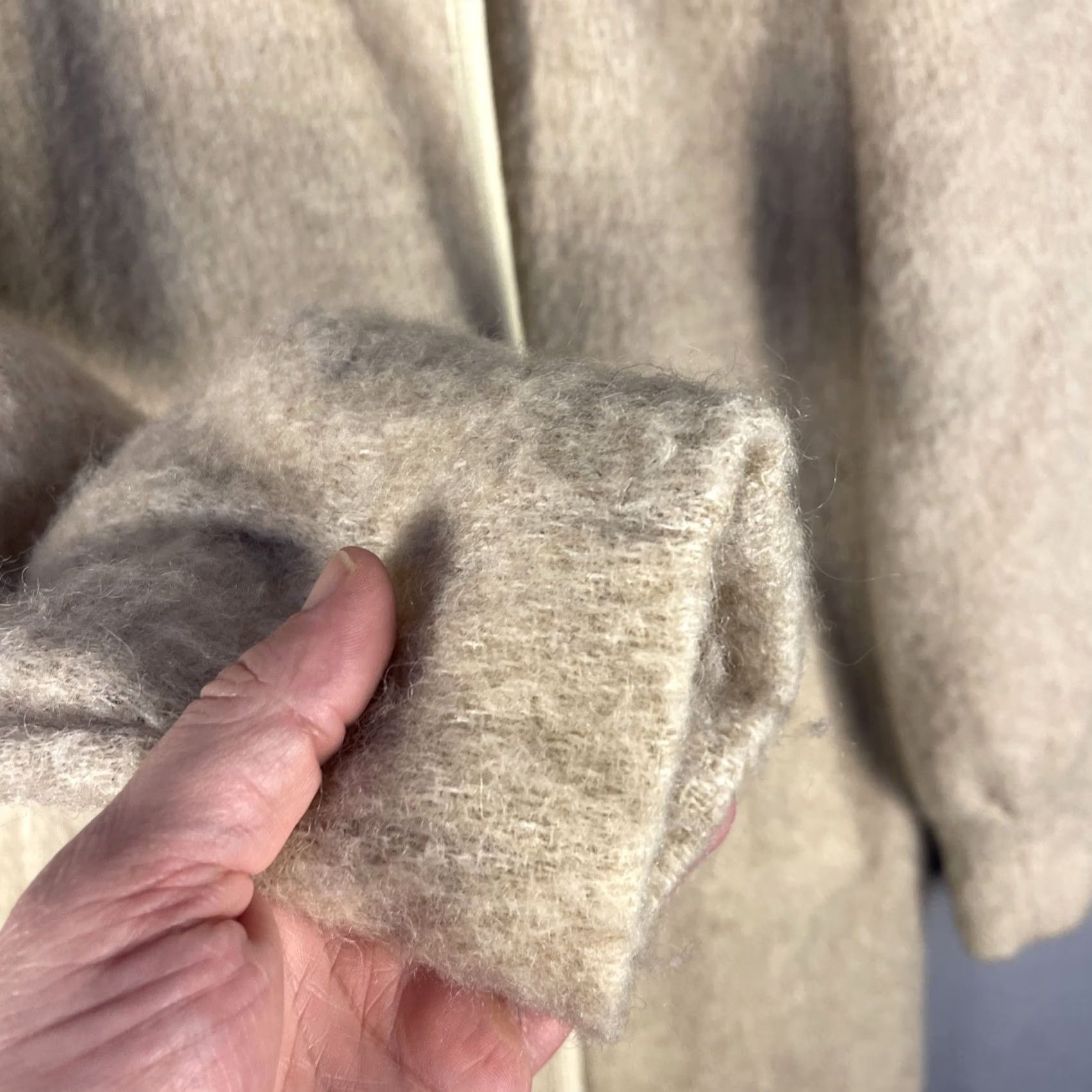 I. Magnin VINTAGE Womens Small Beige Wool Coat Pockets USA Made Size S / US 4 / IT 40 - 3 Thumbnail