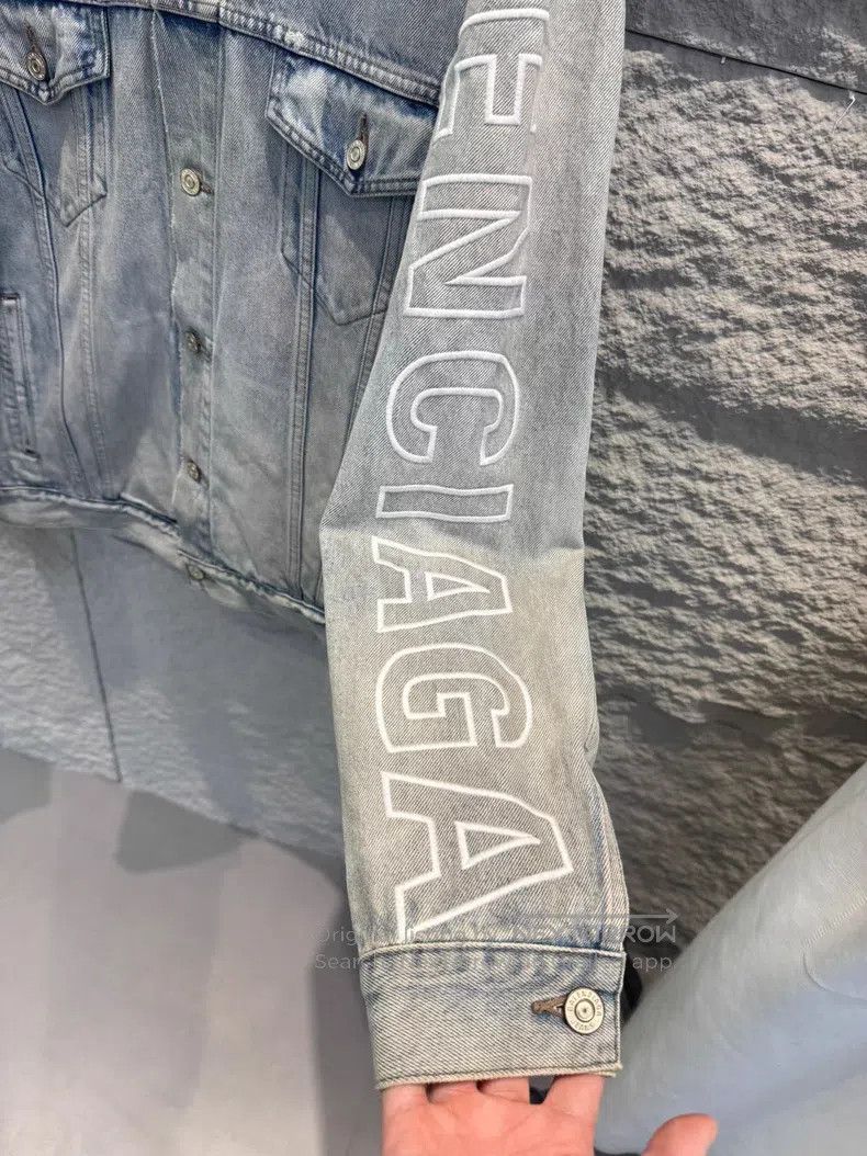 Balenciaga Balenciaga Kirin Arm Logo Denim Jacket Size US S / EU 44-46 / 1 - 3 Thumbnail