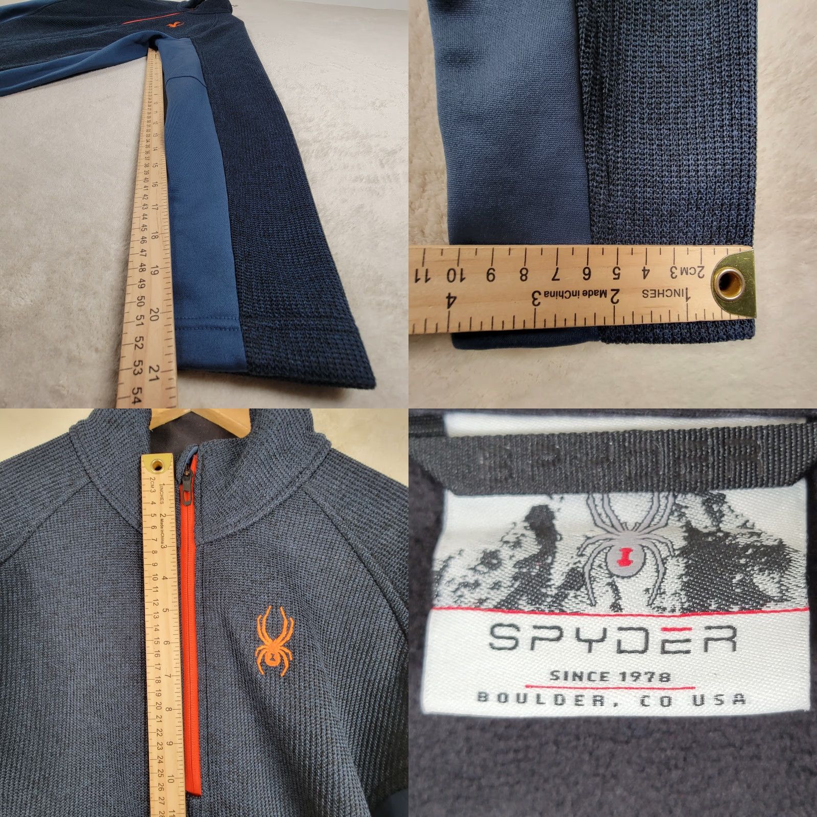 Spyder Spyder Sweater Mens Medium Core Gray Orange 1/2 Zip Fleece Pullover Outdoor Shirt Pullover Size US M / EU 48-50 / 2 - 9 Thumbnail