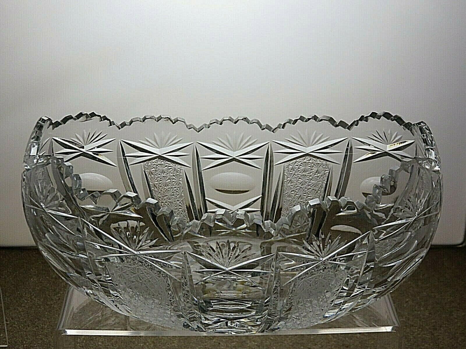 Other American Brillant Period Crystal Cut Boat Shape Bowl 5" Size ONE SIZE - 4 Thumbnail