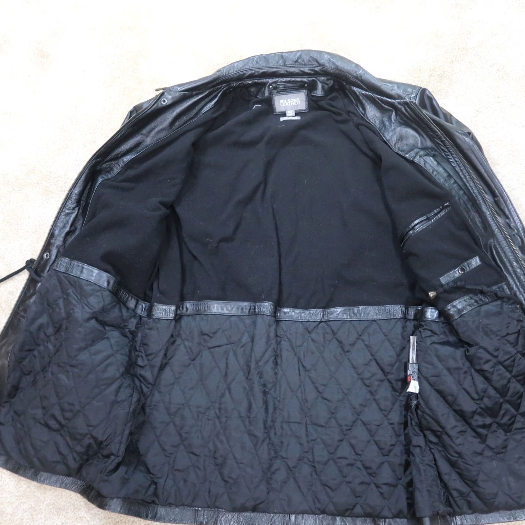 Vintage VINTAGE Wilsons Black Leather Jacket Men's XLT Full Zip Insulated Coat Size US XL / EU 56 / 4 - 6 Thumbnail