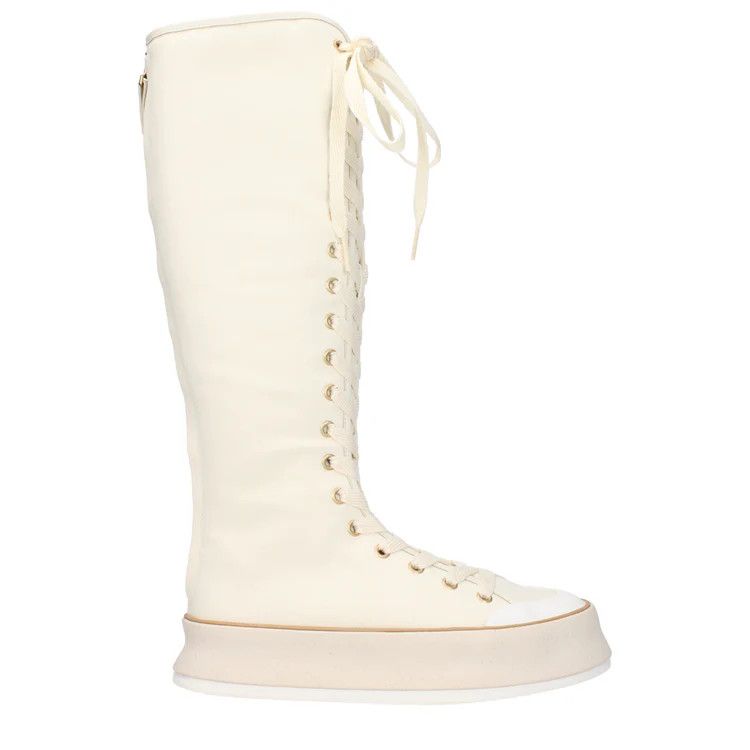 Max Mara ob1o1e1124 Fabric Boots in Beige Size US 8 / IT 38 - 1 Thumbnail
