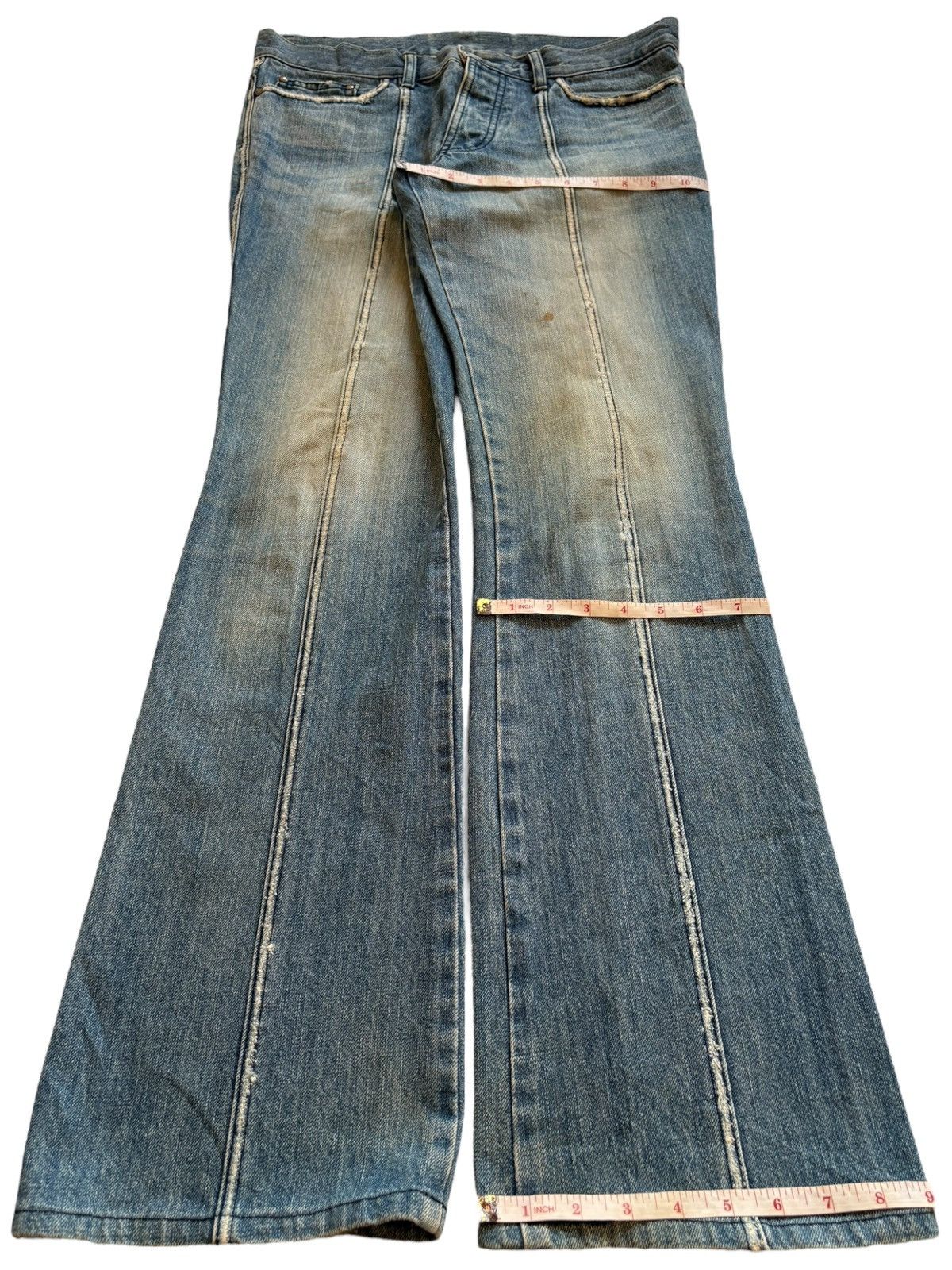 5351 POUR LES HOMMES Vintage / Y2K 5351 Poure Les Hommes Mud Wash Flare Jeans Size US 32 / EU 48 - 16 Thumbnail