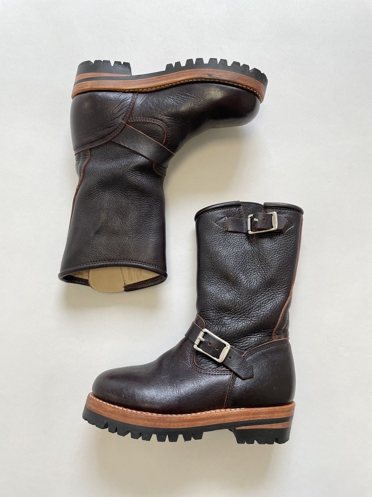 DENIM TEARS × Our Legacy ‘Corrall’ Oxblood Leather Engineer Boots Size US 9 / IT 39 - 1 Thumbnail