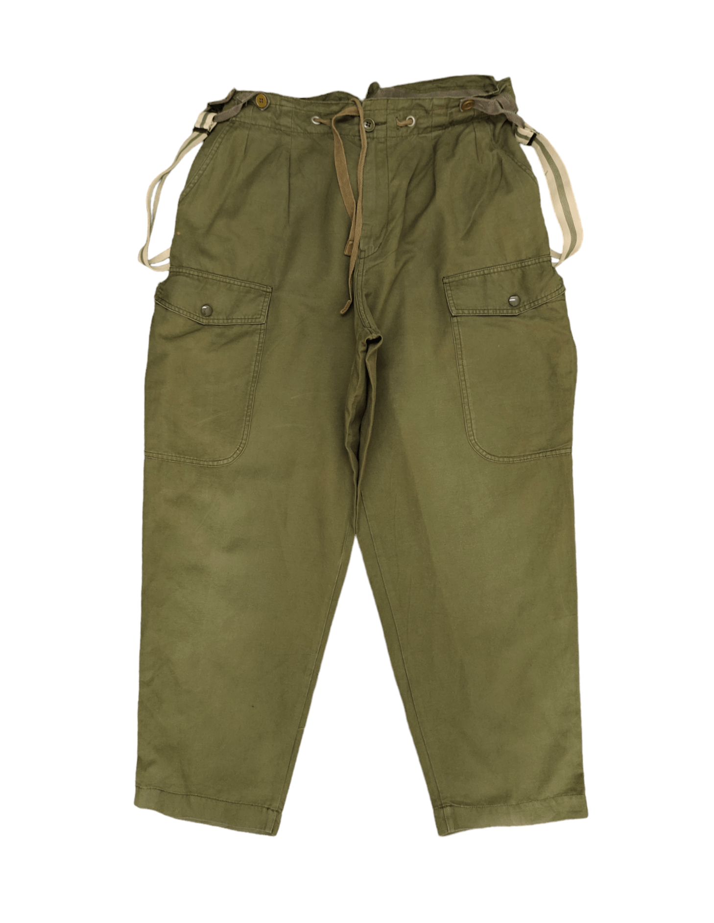 Johnbull Vtg 90s Johnbull OG Military Baggy Cargo Pant With Suspender Size US 34 / EU 50 - 1 Thumbnail