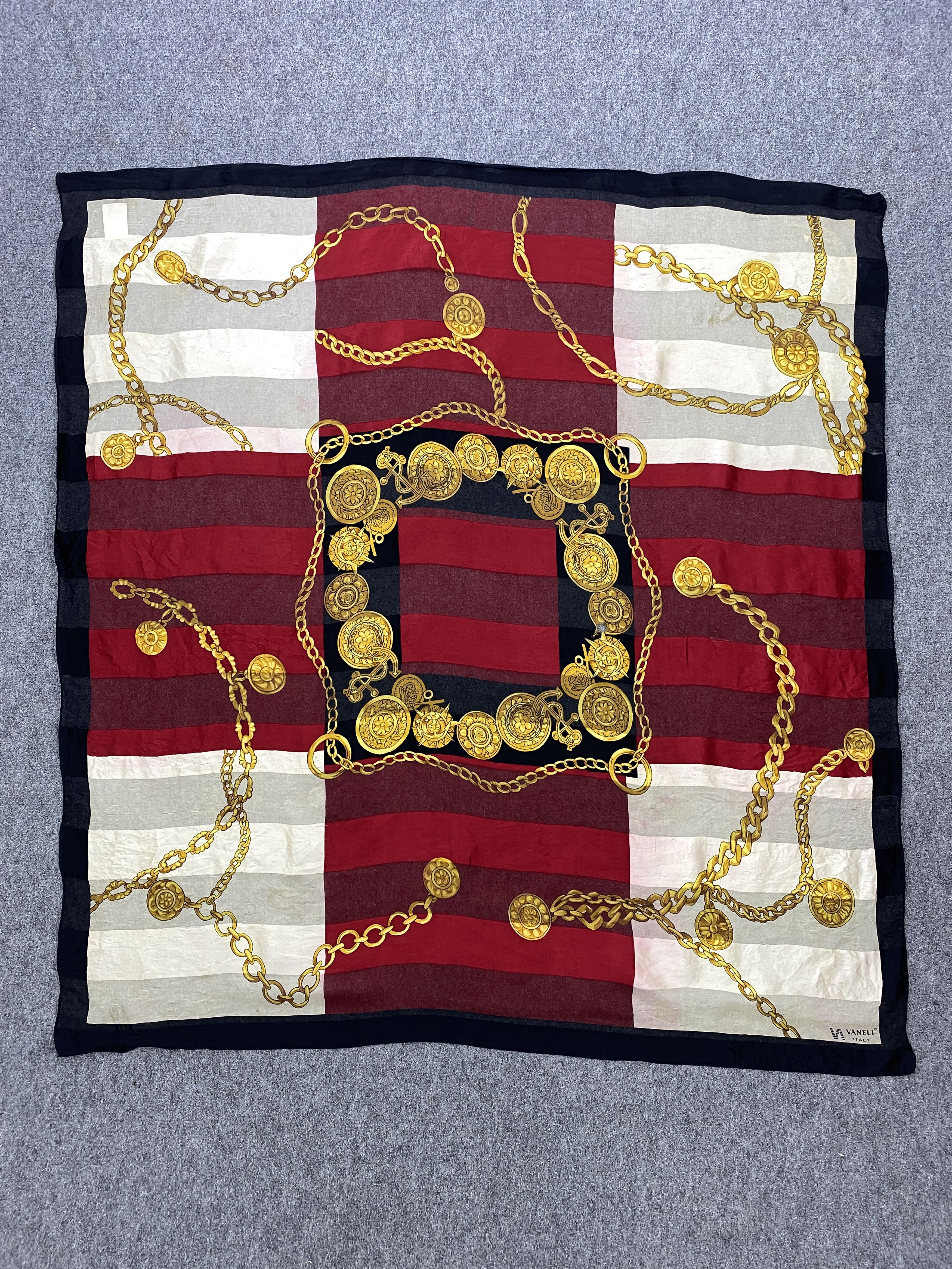 Vintage Vintage Vaneli Italy Silk Scarf / Babushka SN0154 Size ONE SIZE - 3 Thumbnail