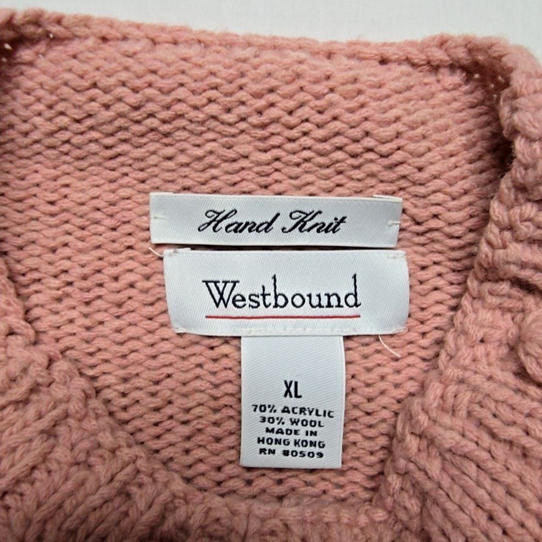 Vintage Vintage Westbound Hand Knit Pink XL Women's Sweater 90s Size XL / US 12-14 / IT 48-50 - 8 Thumbnail