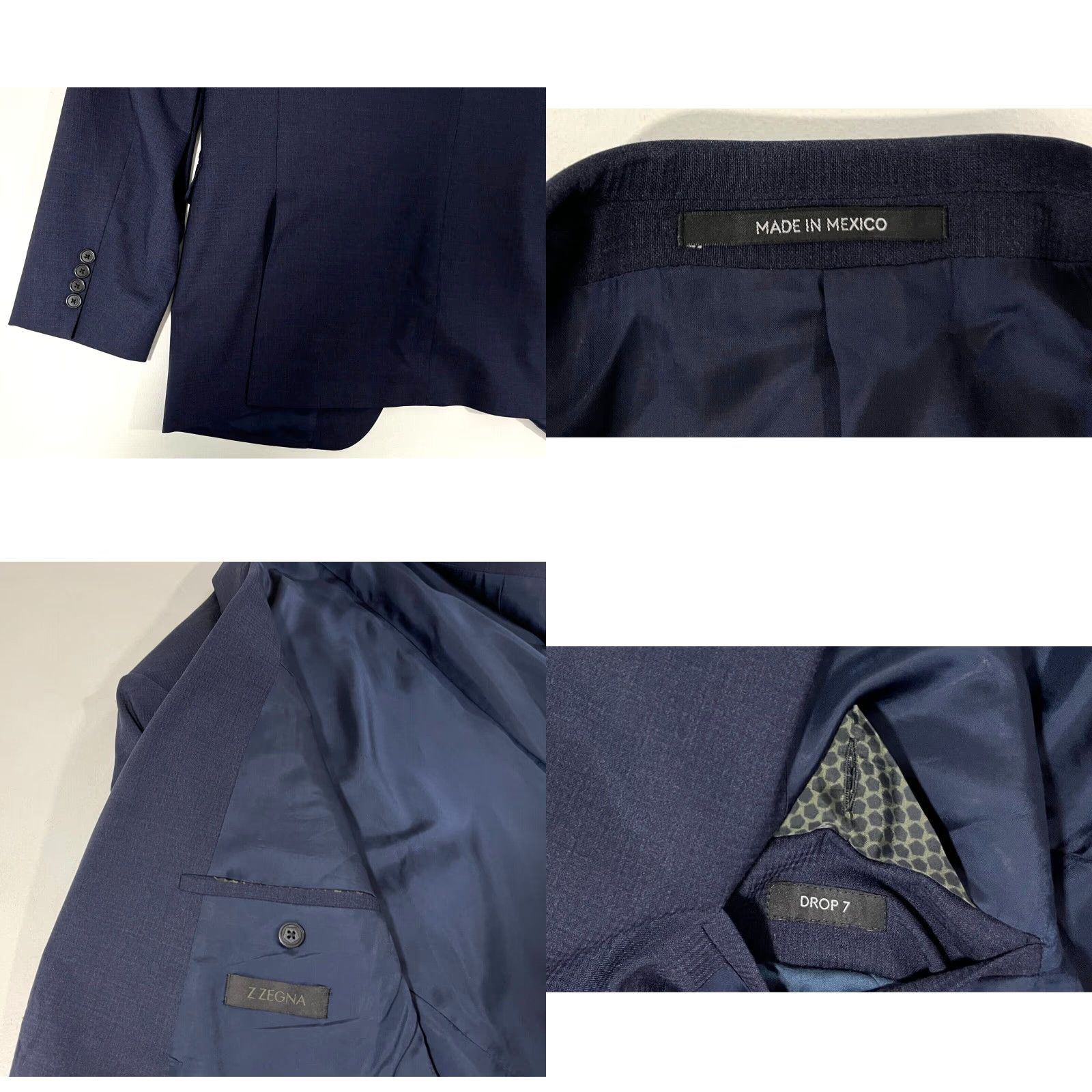 Ermenegildo Zegna Z Zegna Men’s Wool Suit Jacket Navy 44R IT 54R Single-Breasted Two-Button Vintage (Pre-owned) Mens Size 42R - 8 Thumbnail
