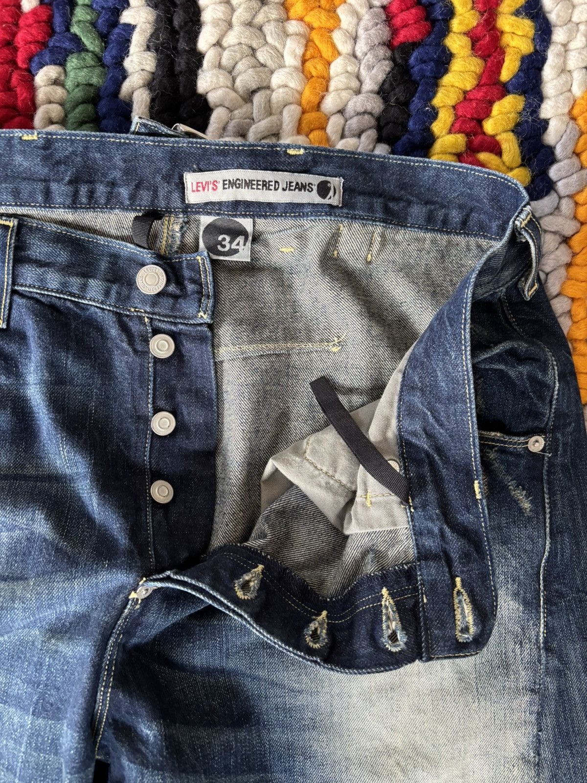Levi's Vintage Clothing Levis Engineered Twisted Leg Denim Buckle Back Size US 34 / EU 50 - 7 Thumbnail
