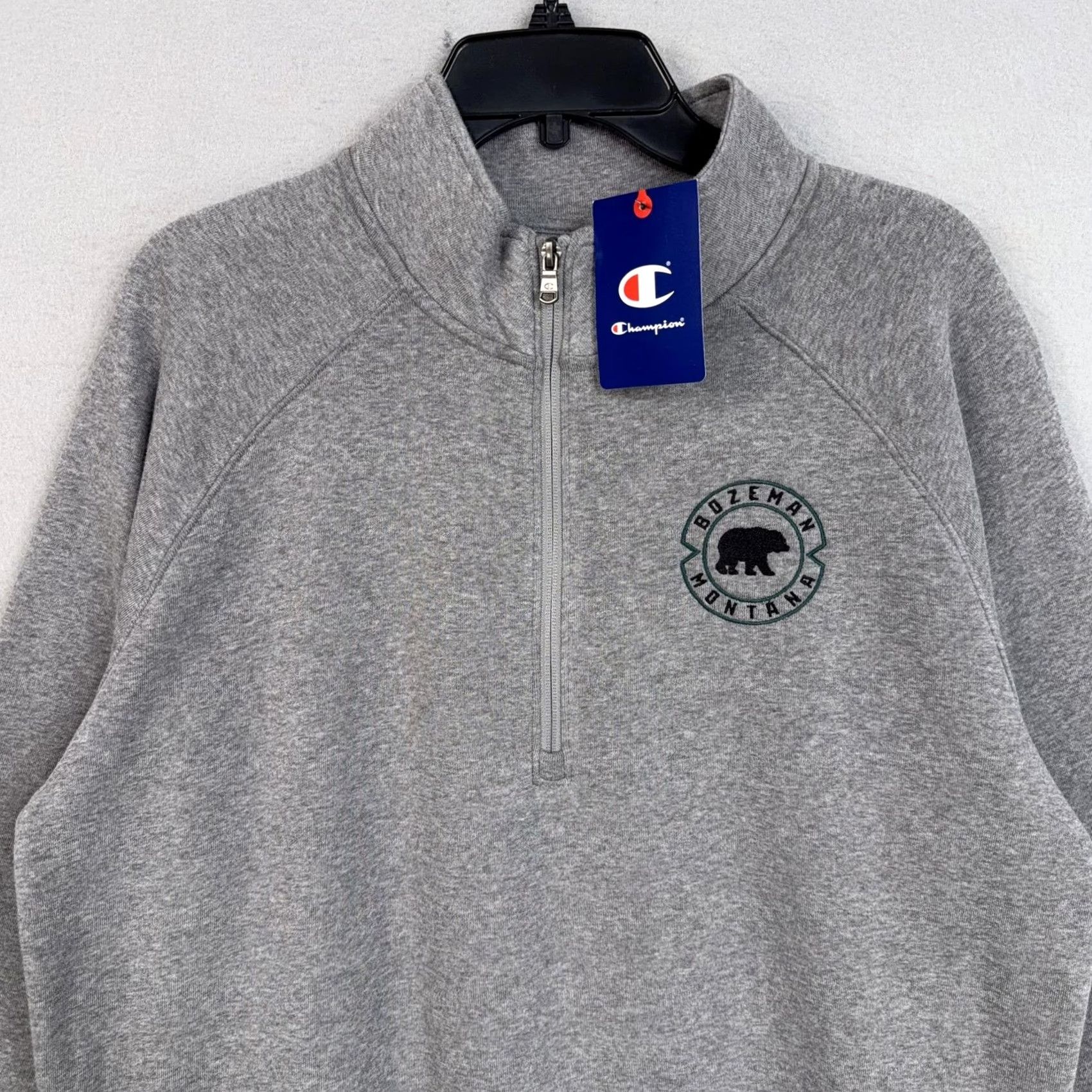 Champion Champion Mens Gray 1/4 Zip Sweatshirt Bozeman Montana Fleece Pullover L Large NWT Size US L / EU 52-54 / 3 - 2 Thumbnail