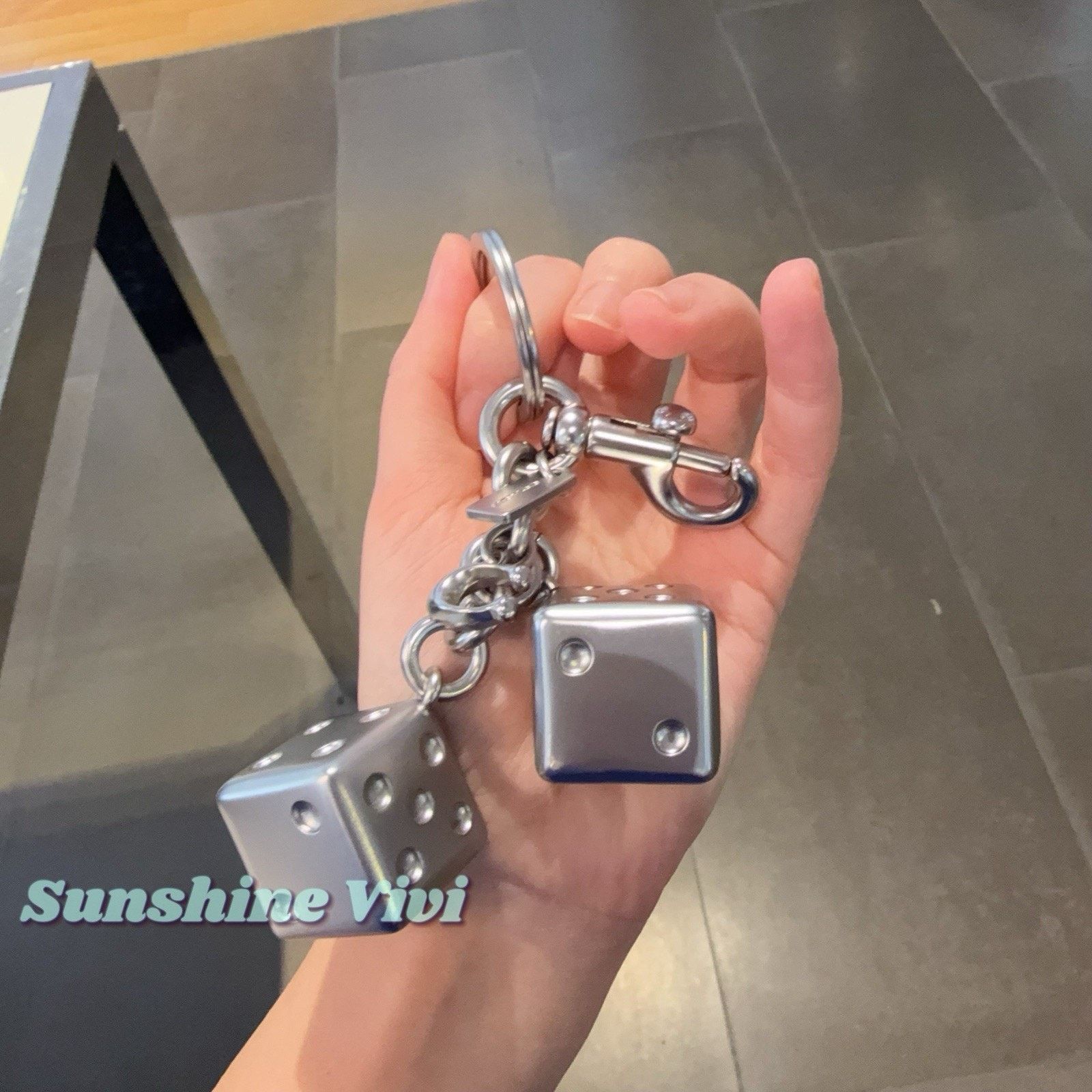 Coach NWT Coach 3D Metal Dice Cluster Bag Charm Keychain Fob CZ128 Size ONE SIZE - 1 Thumbnail