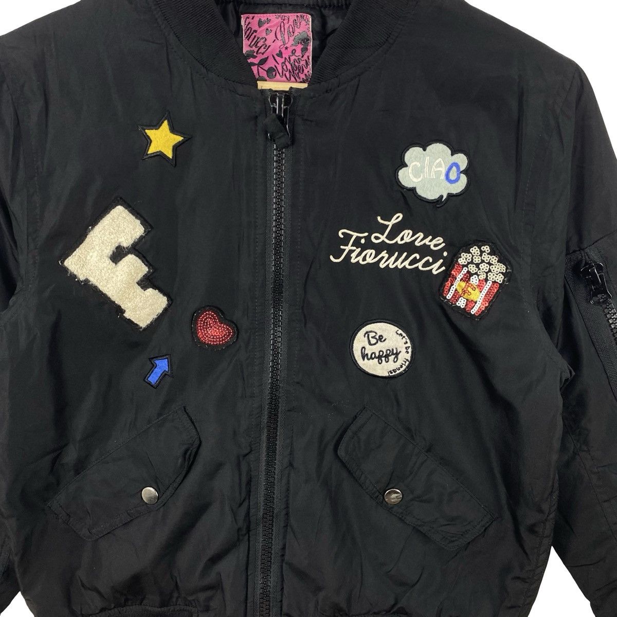 Vintage Vintage FIORUCCI Bomber Jacket Patchwork MA-1 Style Zip Up Size US S / EU 44-46 / 1 - 6 Thumbnail