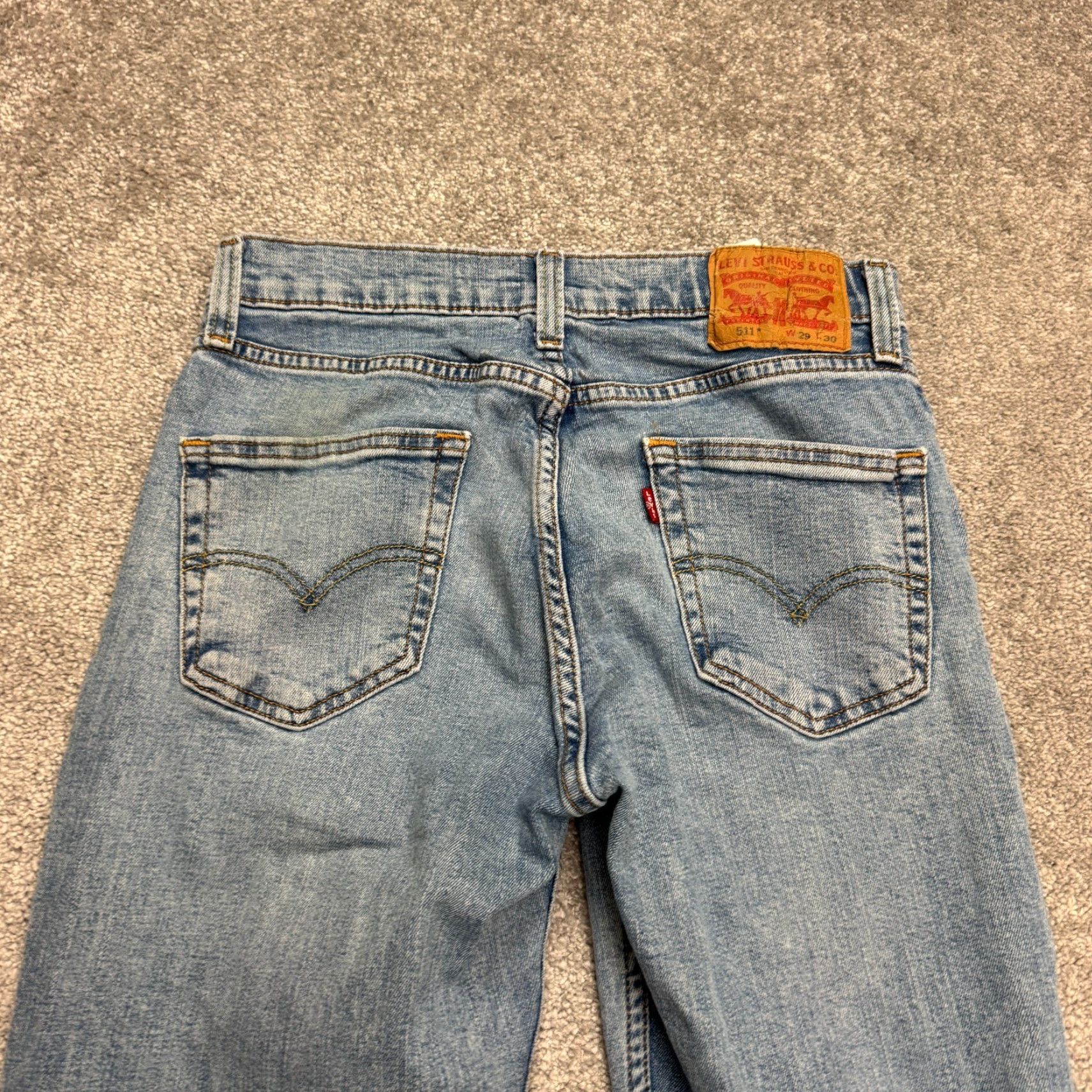 Levi's Levi's 511 Slim Fit Denim Jeans Mens 29x30 Blue Medium Wash Straight Leg Casual Size US 29 - 4 Thumbnail