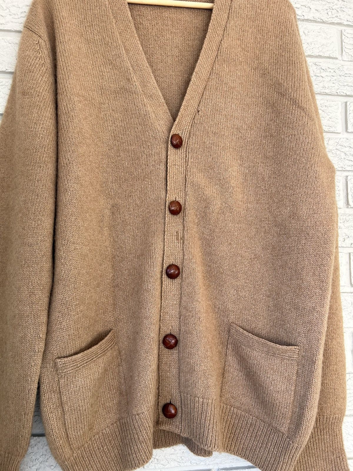 Japanese Brand RARE Vintage 80s Peter Scott Camelhair Knit Cardigan Size US L / EU 52-54 / 3 - 3 Thumbnail