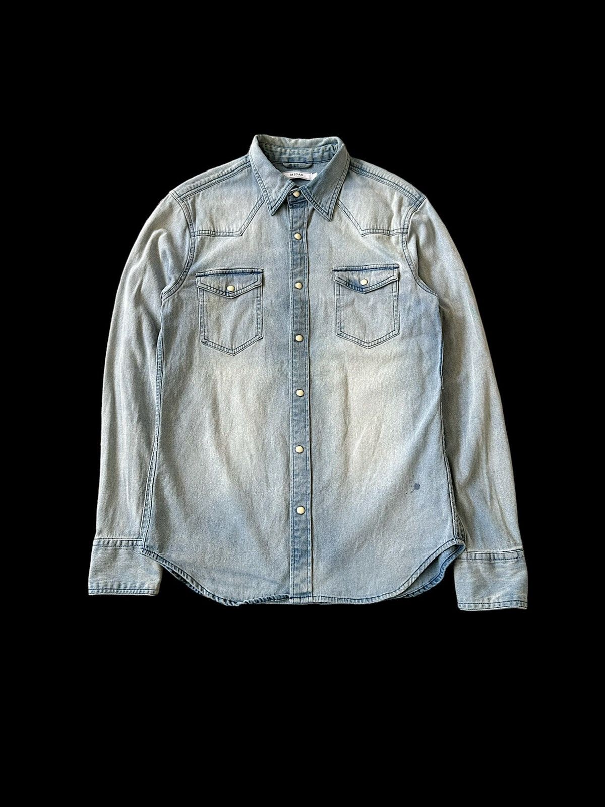Obelisk 00’s MIDAS vintage style stonewash denim shirt Size US M / EU 48-50 / 2 - 1 Thumbnail