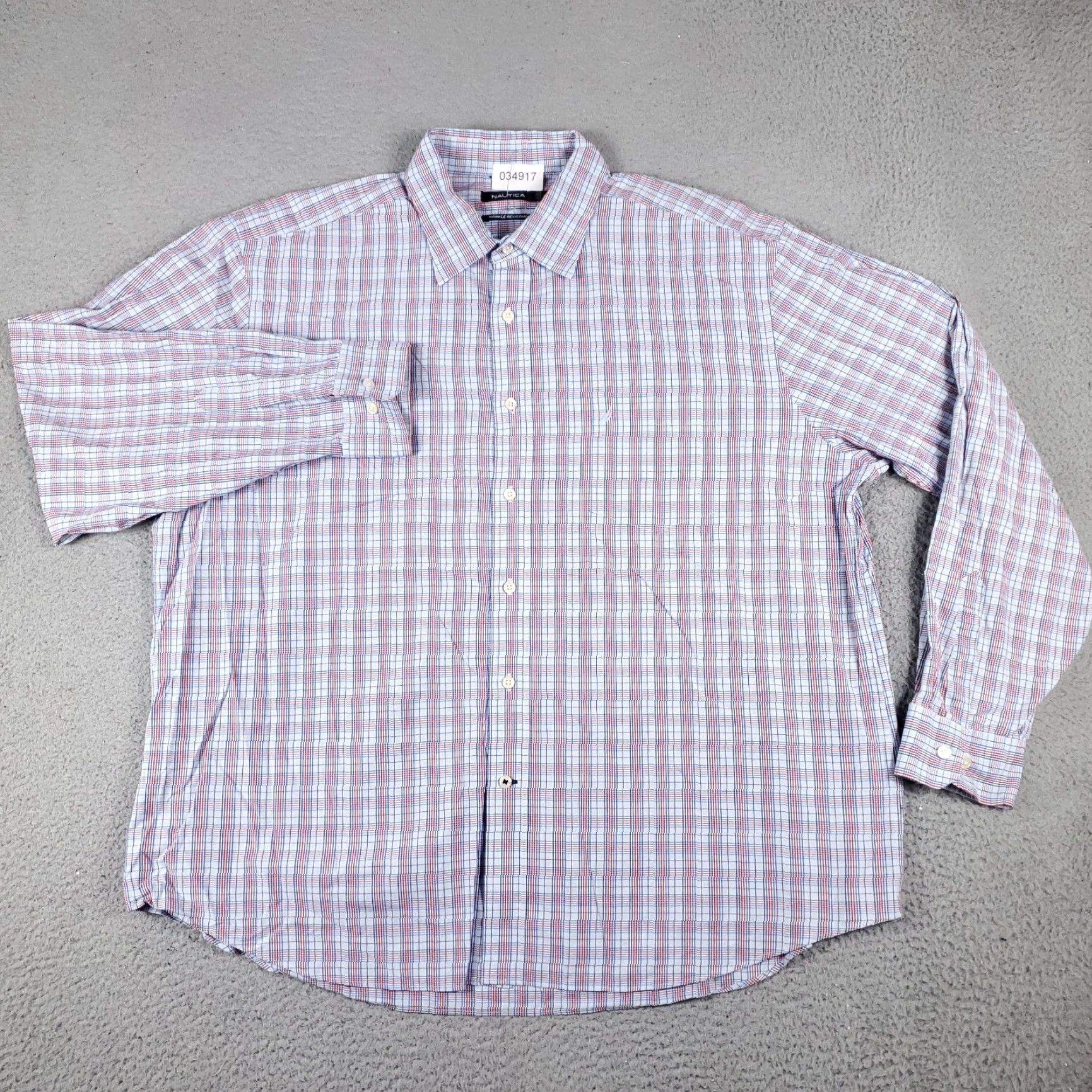 Nautica Nautica Shirt Mens 2XL Blue Plaid Casual Button Up Long Sleeve Size US XXL / EU 58 / 5 - 3 Thumbnail