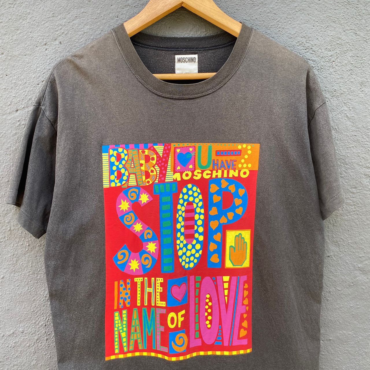 Moschino Thrashed Faded Vintage Moschino Tee Size US L / EU 52-54 / 3 - 2 Thumbnail