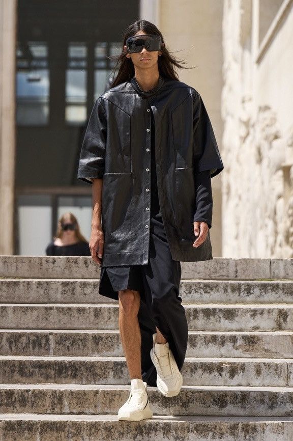 Rick Owens Rick Owens Black Faun Leather Lambskin Shirt Edfu SS23 Size US M / EU 48-50 / 2 - 1 Thumbnail