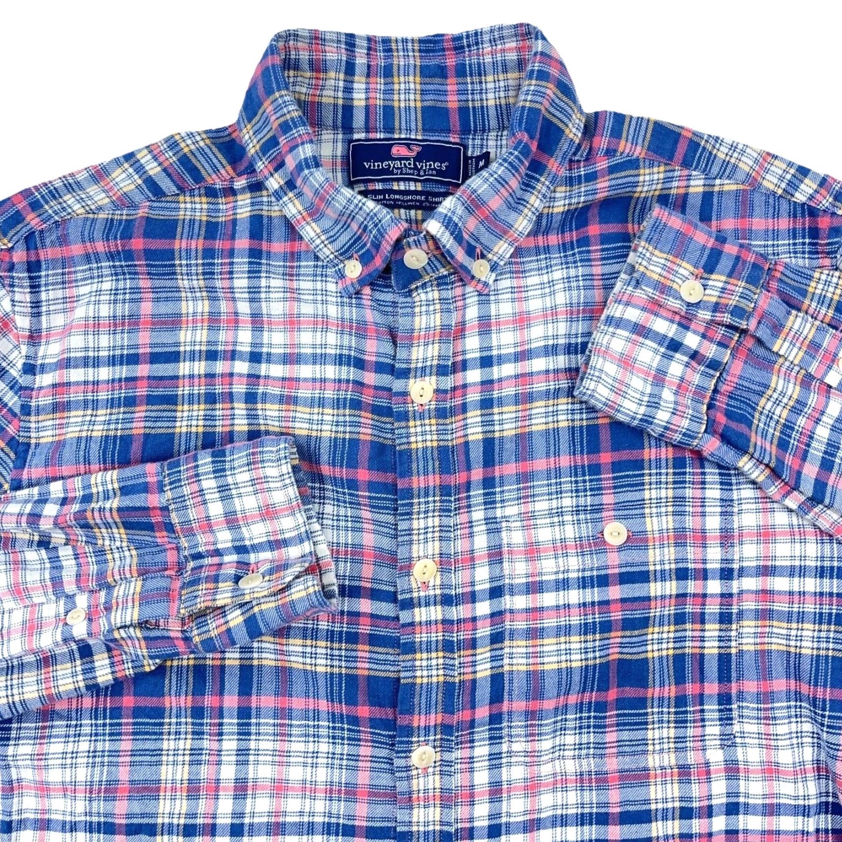 Vineyard Vines Vineyard Vines Flannel Shirt Men M Blue Pink Plaid Button-Up Slim Longshore Size US M / EU 48-50 / 2 - 2 Thumbnail