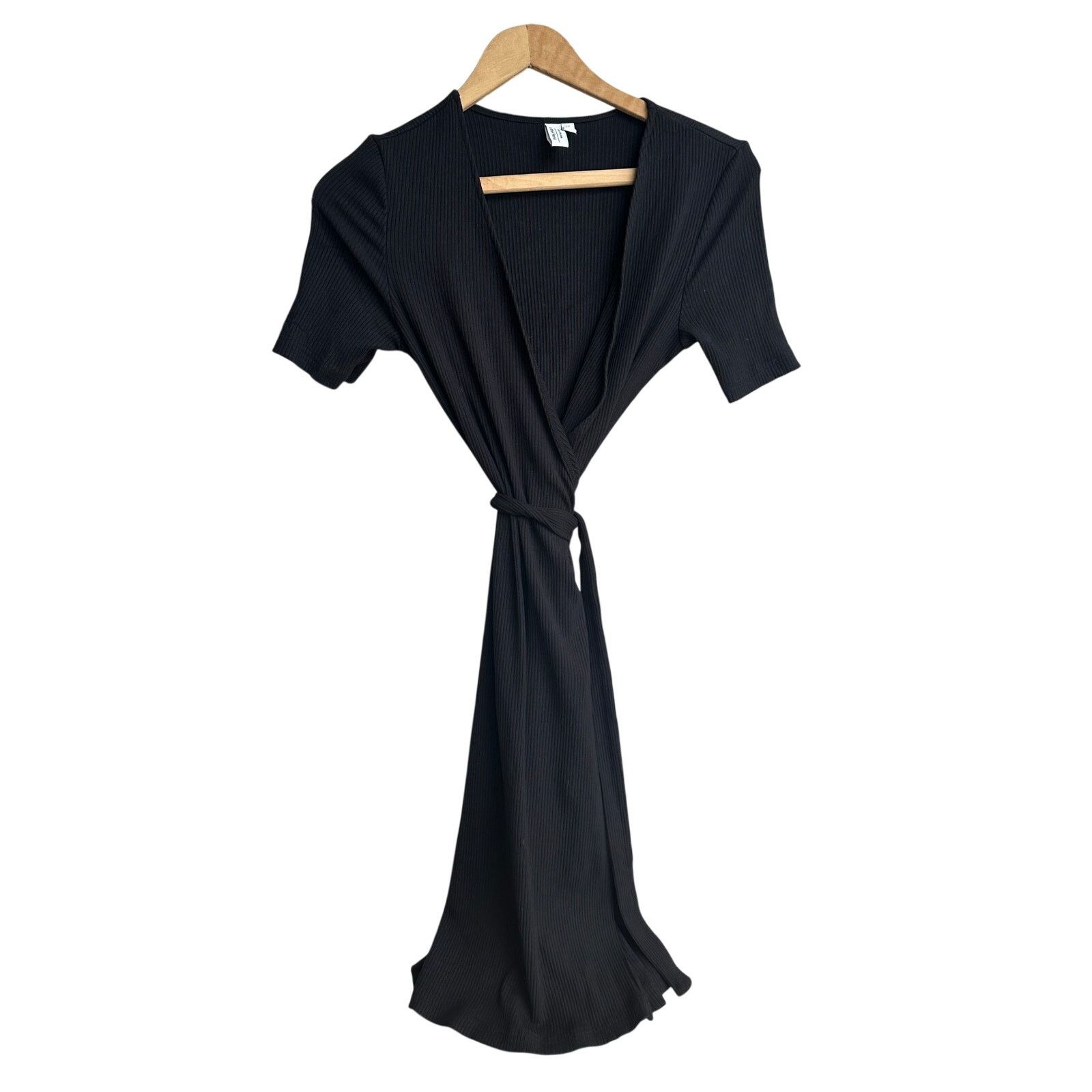 & Other Stories Cotton Black & Other Stories Black Wrap Dress - Size 2 -Mint Size XS / US 0-2 / IT 36-38 - 3 Thumbnail