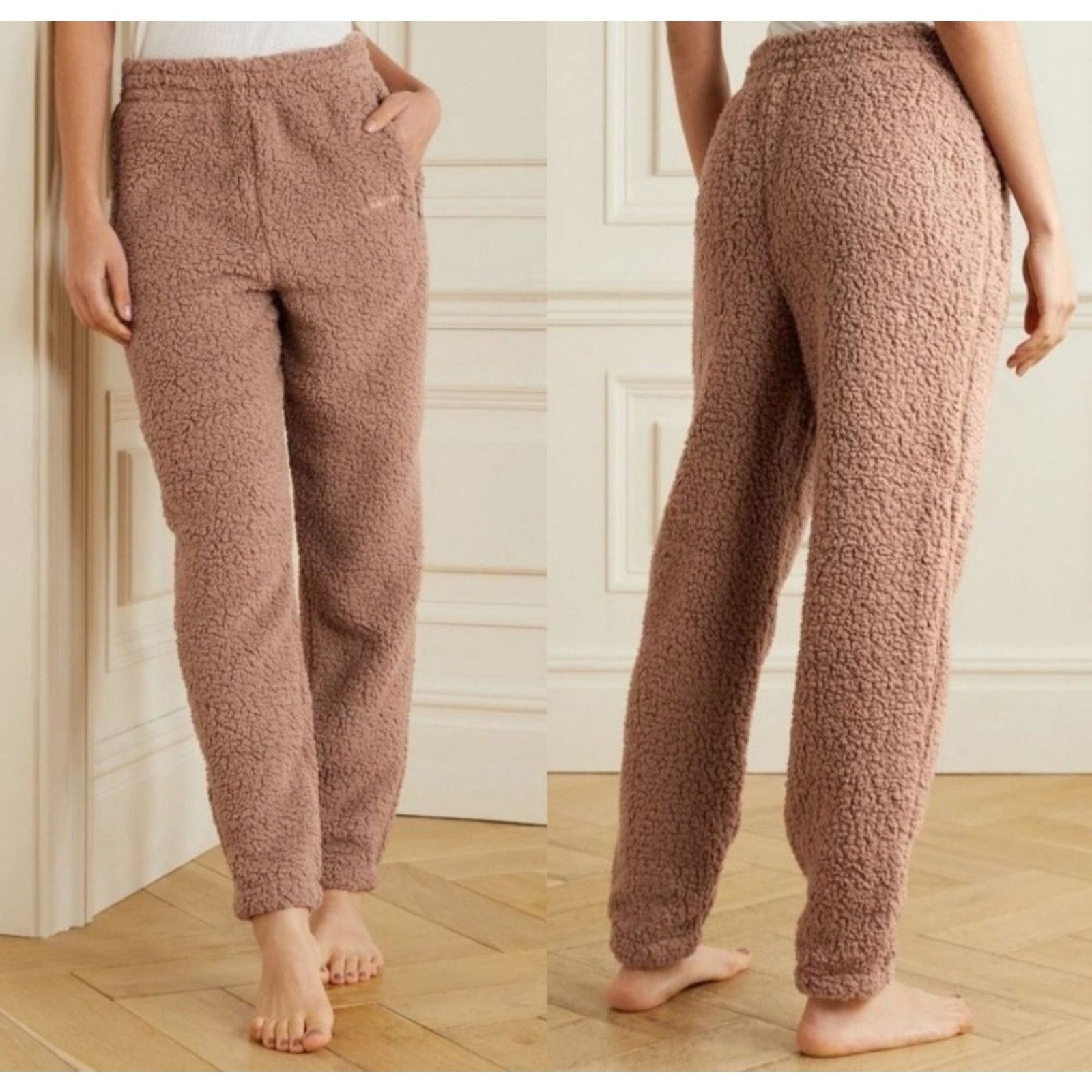 SKIMS Skims Womens Track Pants Taupe Sherpa Teddy Jogger Lounge S Size 28" / US 6 / IT 42 - 1 Thumbnail