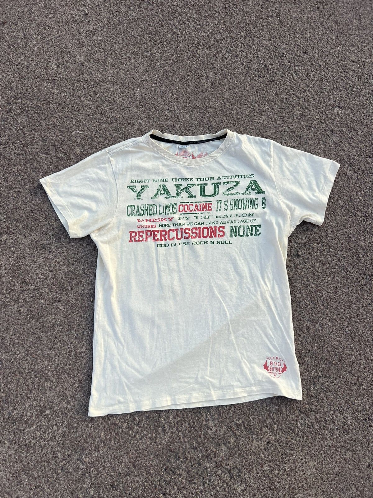Japanese Brand Y2K Yakuza Adult Cocaine alcohol sex rock n roll Tour tee Size US L / EU 52-54 / 3 - 1 Thumbnail