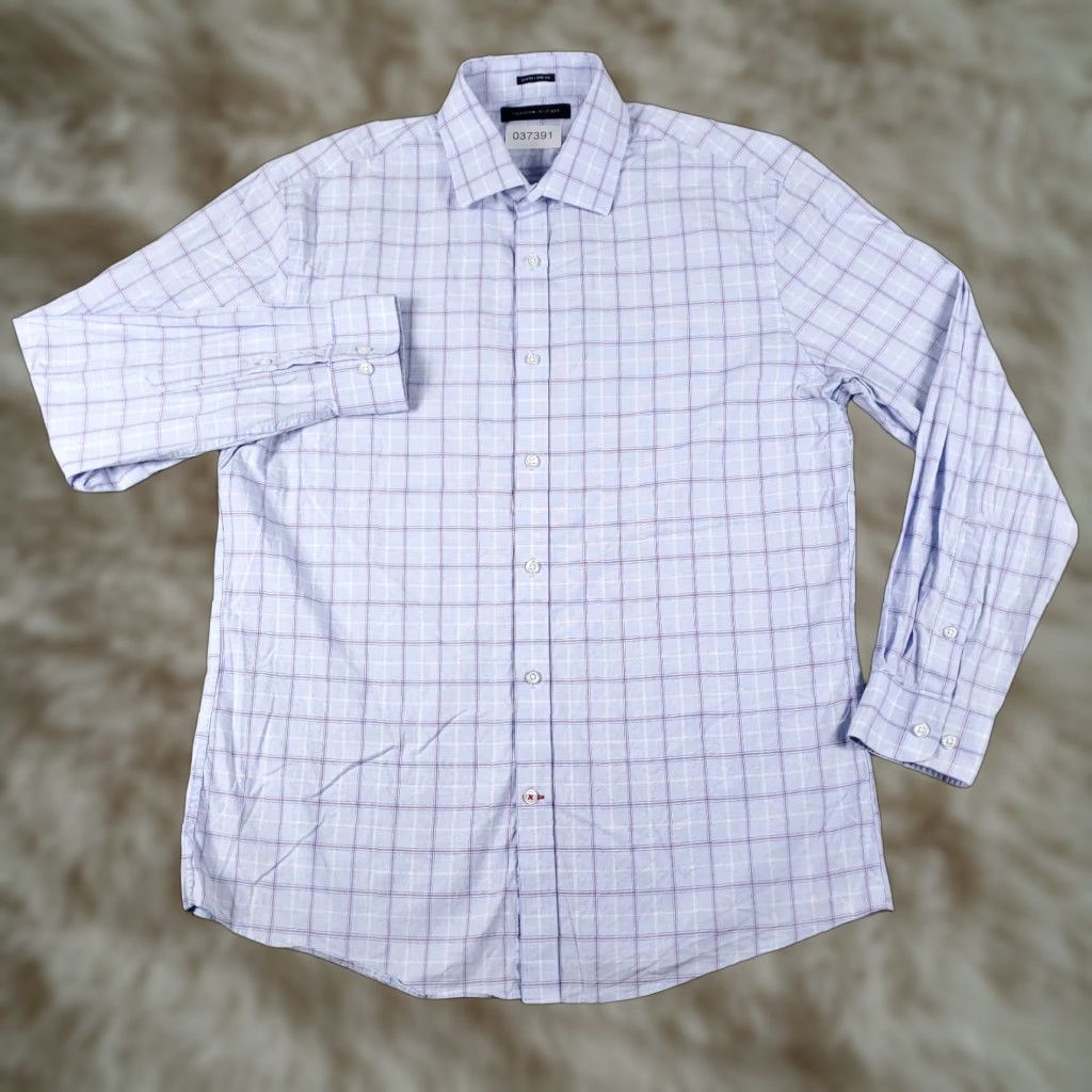 Tommy Hilfiger Tommy Hilfiger Shirt Mens Large Pink Plaid Casual Button-Up Long Sleeve Size US L / EU 52-54 / 3 - 1 Thumbnail