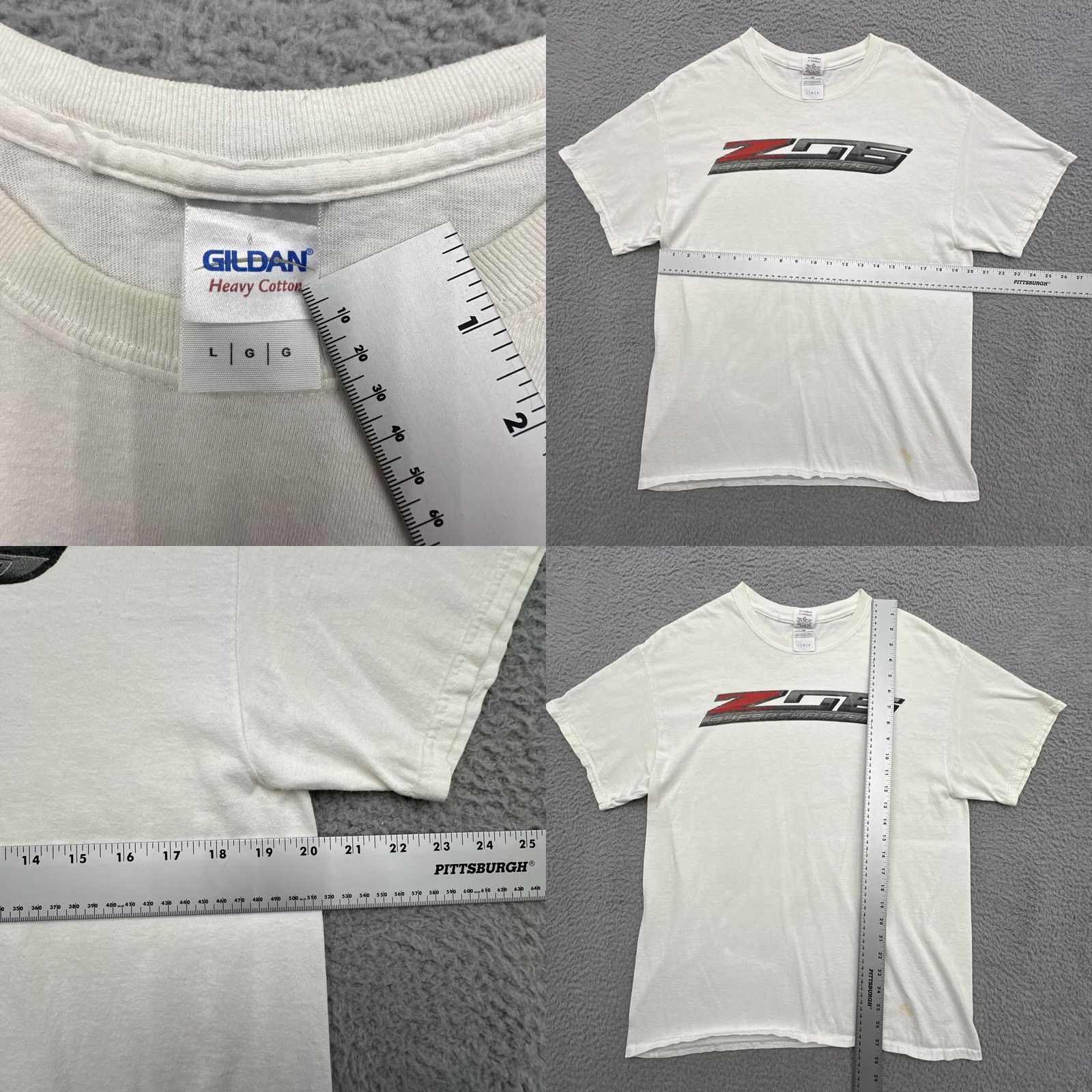 Gildan VINTAGE Gildan Chevrolet Chevy Corvette Z06 Supercharged T Shirt Mens L White Size US L / EU 52-54 / 3 - 8 Thumbnail