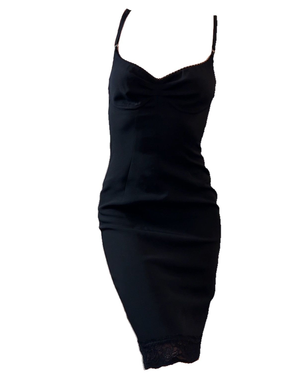 Dolce & Gabbana D&G Balck Lace Bottom Vintage Knee-Length Bodycon Dress IT42 Size M / US 6-8 / IT 42-44 - 1 Thumbnail