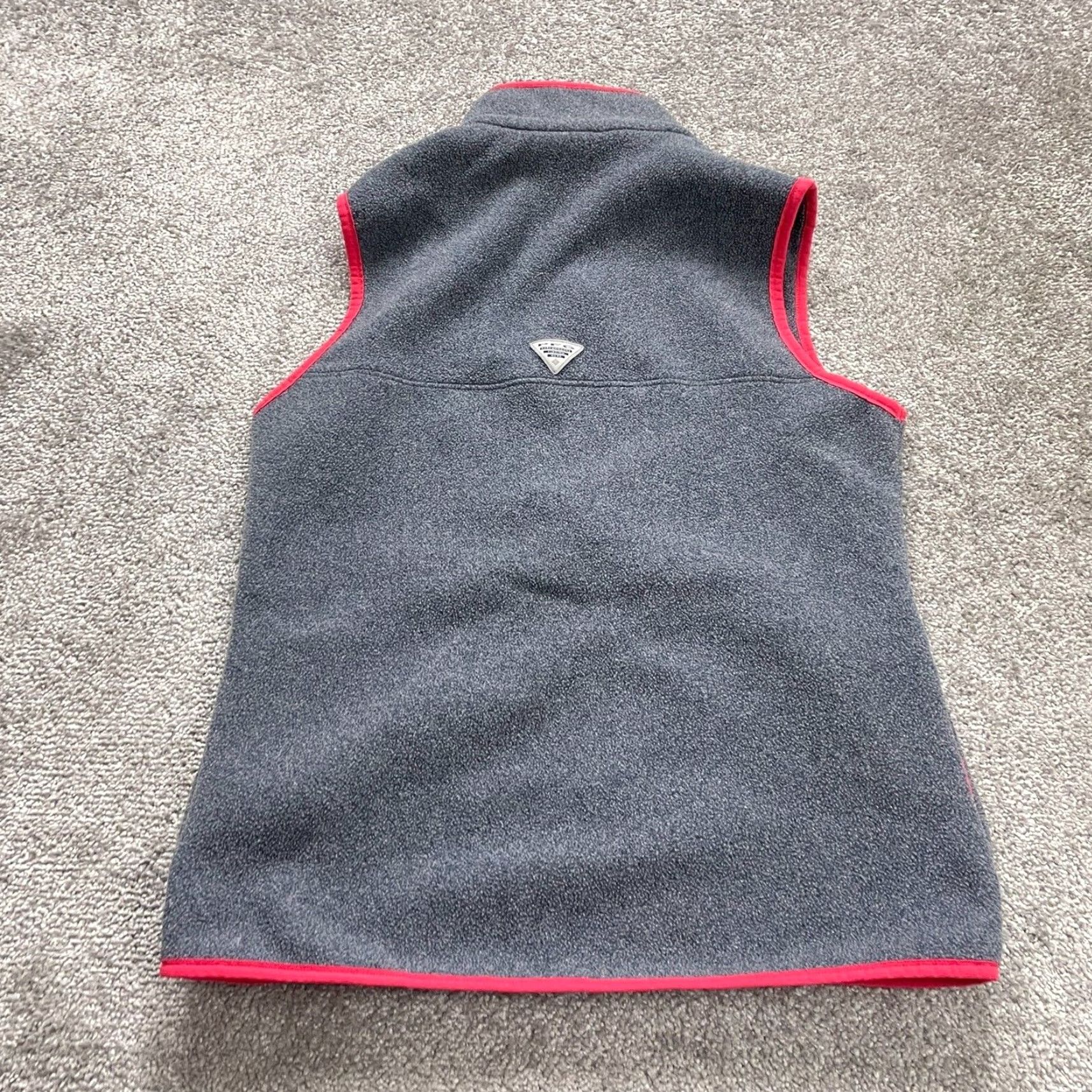 Vintage Columbia Harborside Fleece Vest Womens Medium Gray Red Full Zip Outdoor Hike Shirt/Vest? Size M / US 6-8 / IT 42-44 - 2 Thumbnail