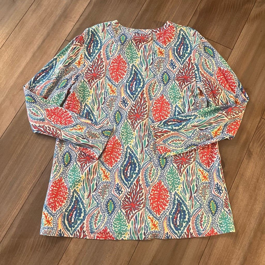 Lilly Pulitzer Lilly Pulitzer Multi-Color Pattern Blouse Women XL Bin J-16 Size XL / US 12-14 / IT 48-50 - 4 Thumbnail
