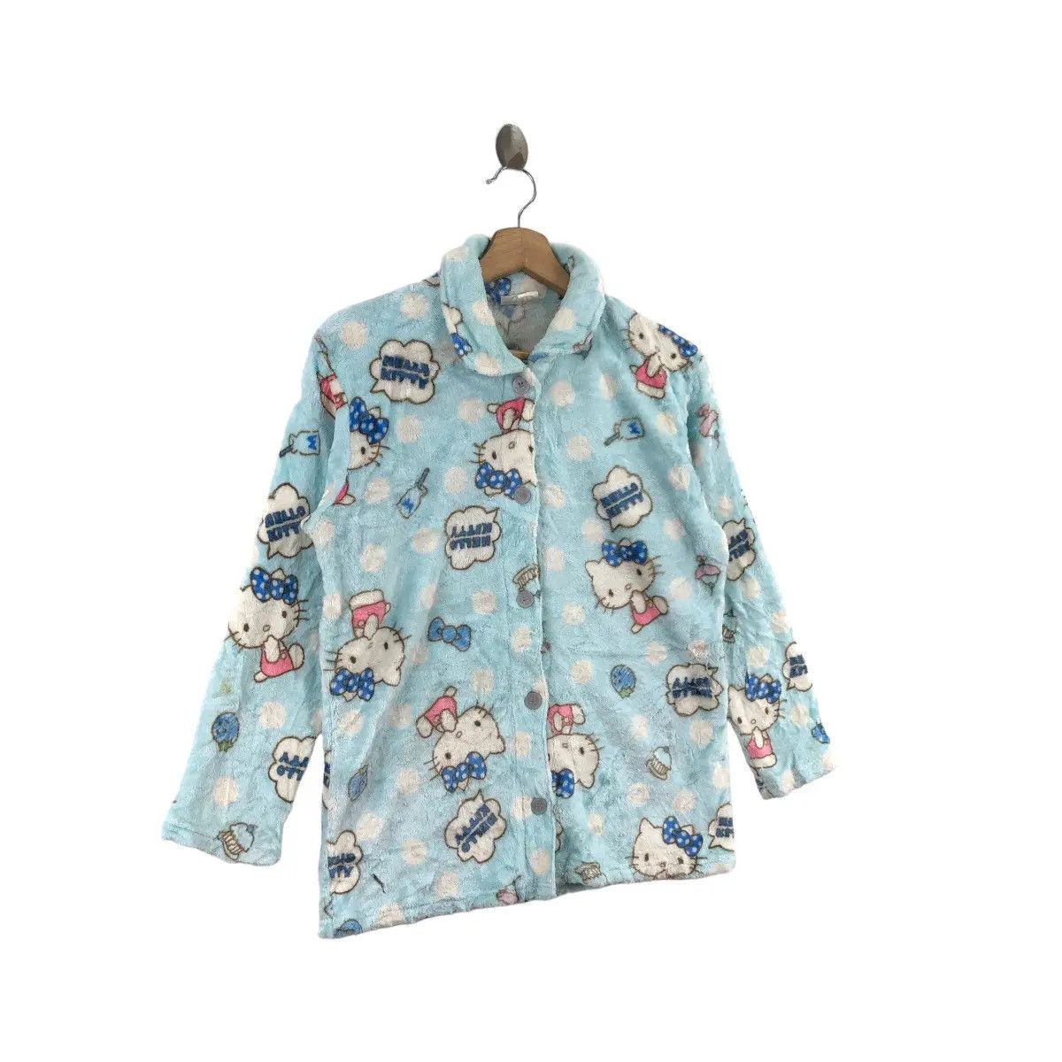 Vintage Vtg HELLO KITTY SANRIO Anime Cartoon Fleece Shirt Casual Size M / US 6-8 / IT 42-44 - 4 Thumbnail