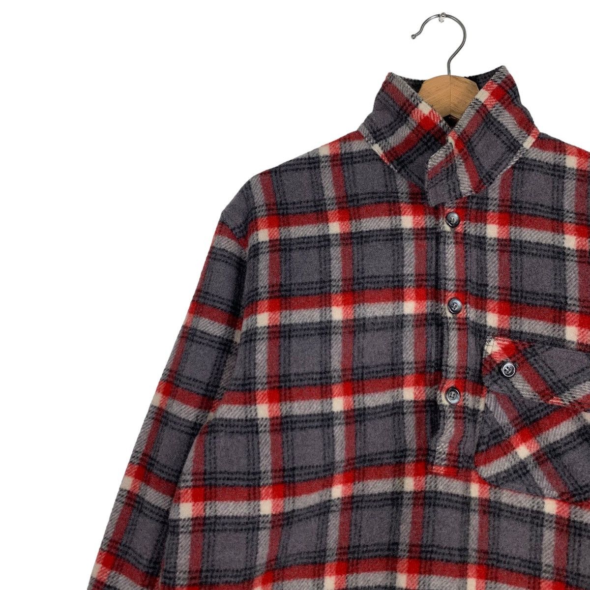 Japanese Brand HALF Tartan Wool Half Button Pullover Shirt #0917-C41 Size US M / EU 48-50 / 2 - 6 Thumbnail