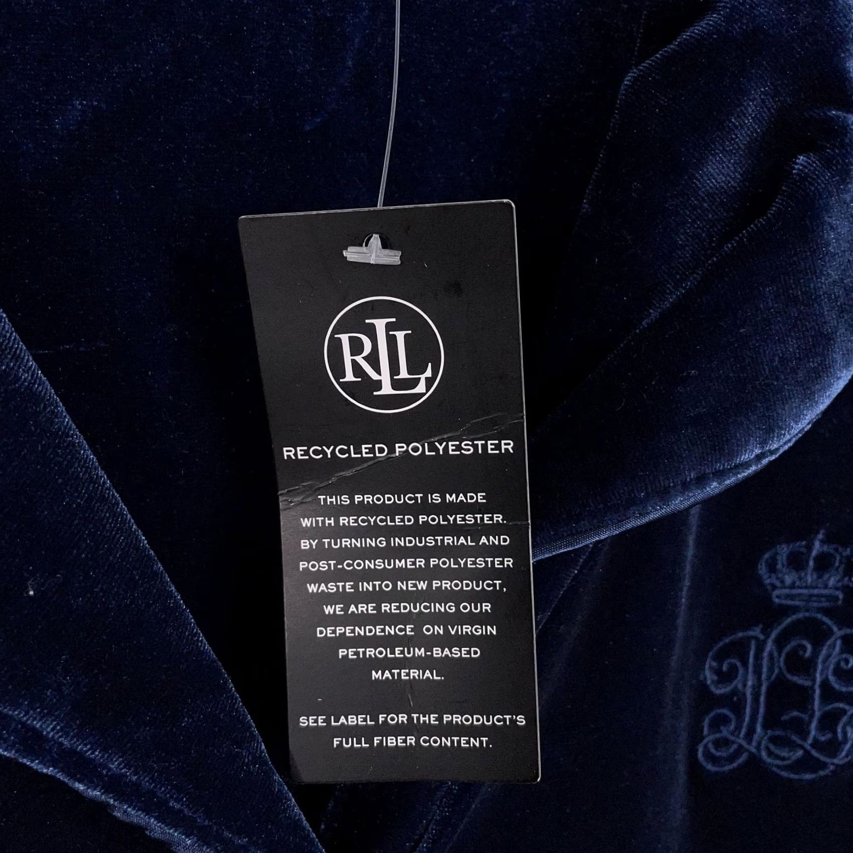 Ralph Lauren VINTAGE Lauren Ralph Lauren Shirt Womens Small Blue Velvet Pajama Top Lounge Black Label Size S / US 4 / IT 40 - 5 Thumbnail