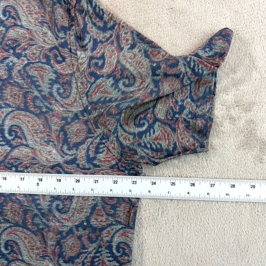 Allsaints VINTAGE? NO — ALLSAINTS Transmission Relaxed Fit Shirt Men Medium Paisley Floral Loop Collar Shirt Size US M / EU 48-50 / 2 - 7 Thumbnail