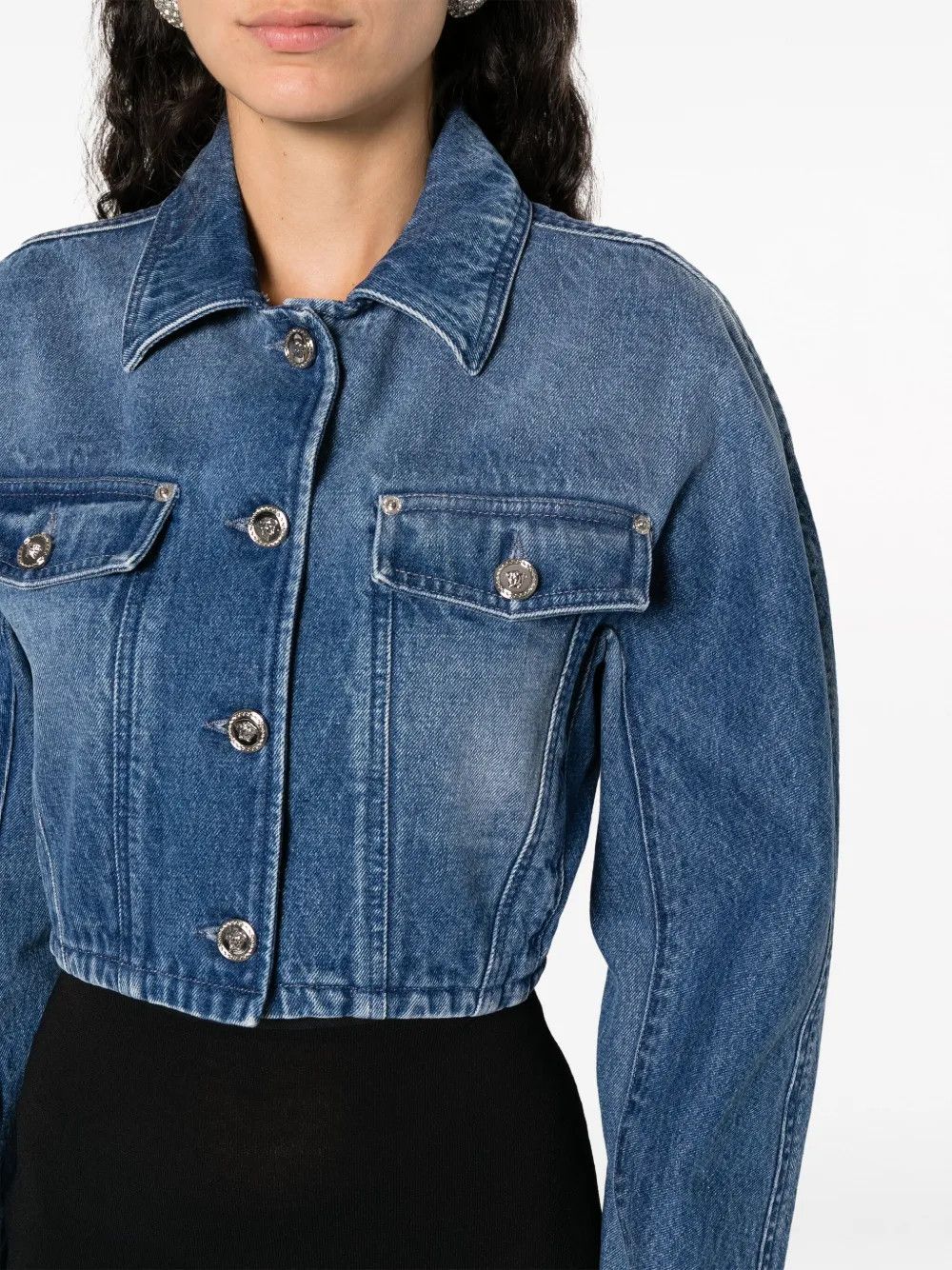 Versace o1y0226 Denim Jacket in Blue Size M / US 6-8 / IT 42-44 - 2 Thumbnail