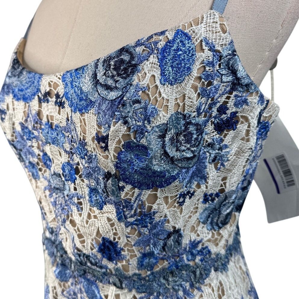 Marchesa Marchesa Notte Floral Macramé Lace Gown blue white Size 6 Size M / US 6-8 / IT 42-44 - 6 Thumbnail