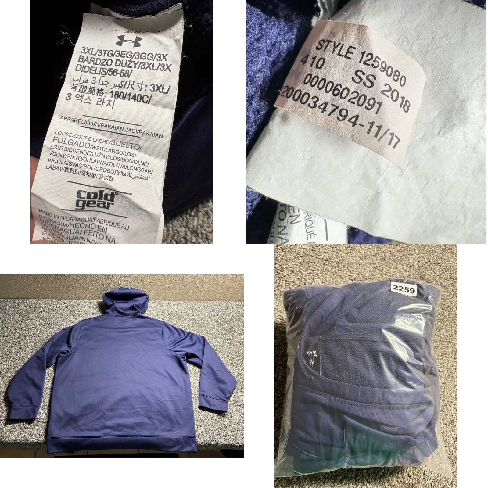 Under Armour Under Armour Hoodie Mens 3XL Blue Sweatshirt Fleece Lined Coldgear Hooded Pullover Sweatshirt Regular Fit Mens Blue 3XL Size US XXL / EU 58 / 5 - 8 Thumbnail