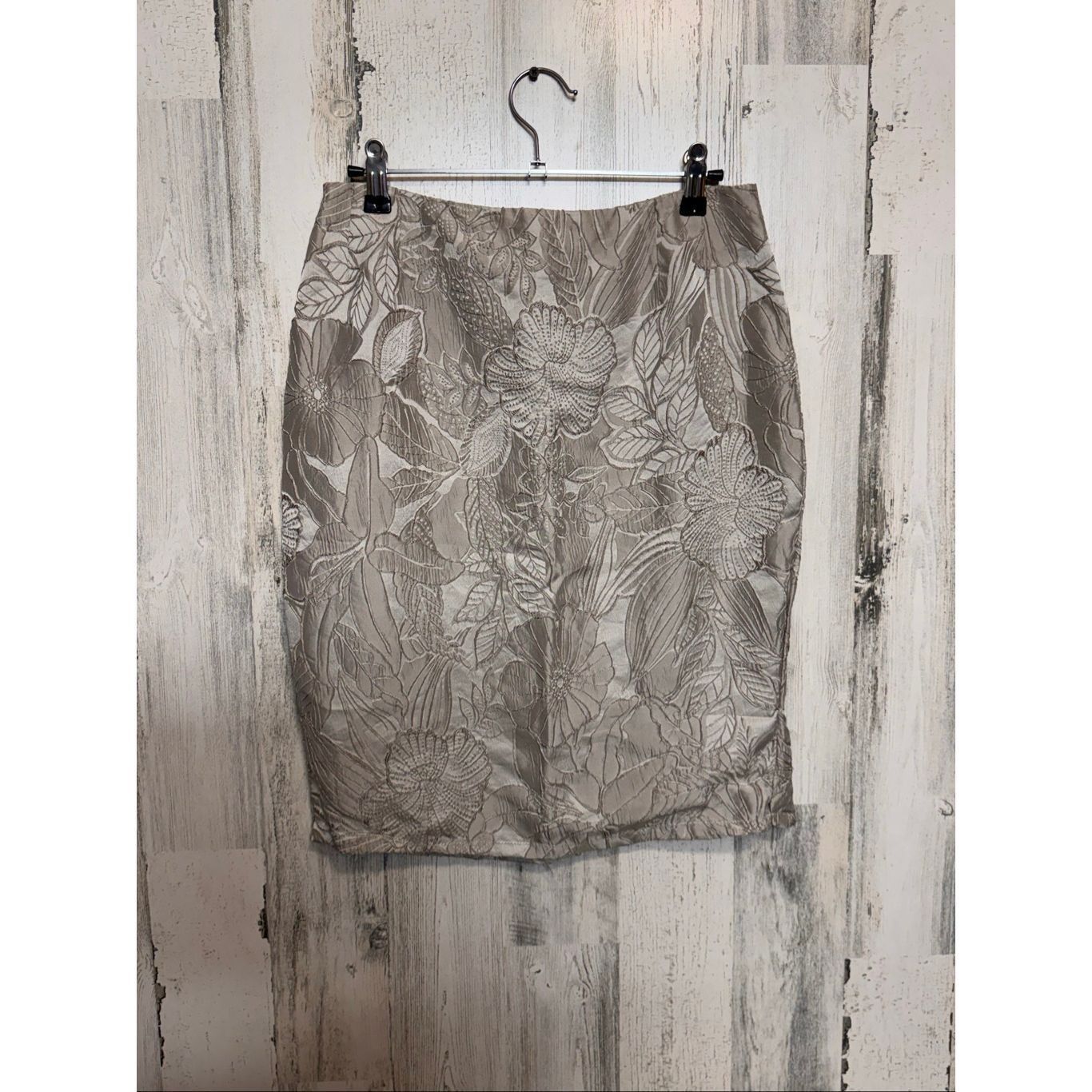 Other Frascara Silk Blend Floral Jacquard Pencil Skirt Beige Size Size 27" / US 4 / IT 40 - 1 Thumbnail