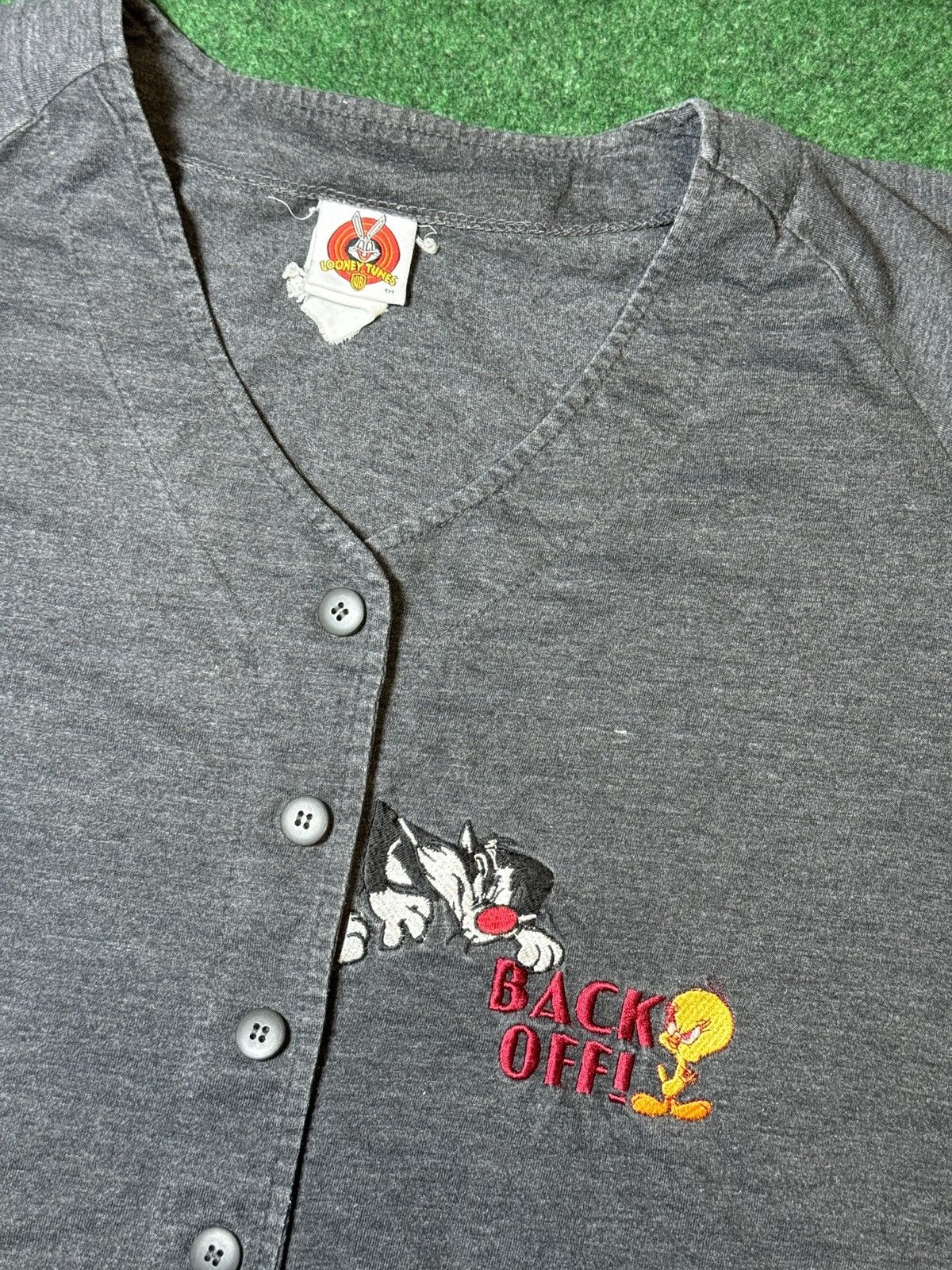 Vintage × Warner Bros Vintage 90s Y2K Looney Tunes Back Off Medium Baseball Jersey Size US M / EU 48-50 / 2 - 2 Thumbnail