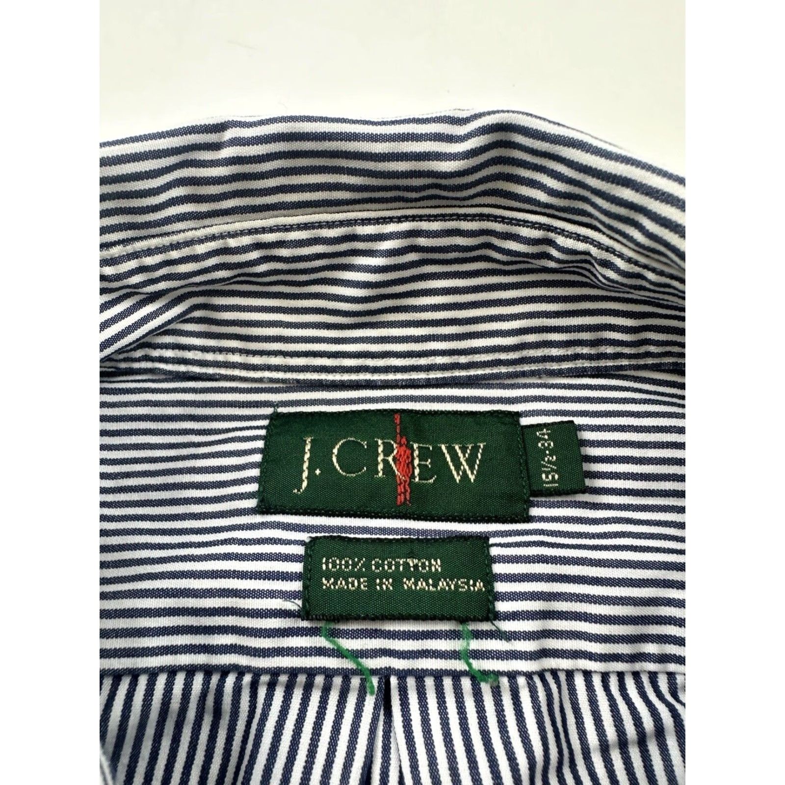 J.Crew J.Crew Shirt Mens 15.5-34 White Blue Striped Long Sleeve Button-Up Size US L / EU 52-54 / 3 - 3 Thumbnail